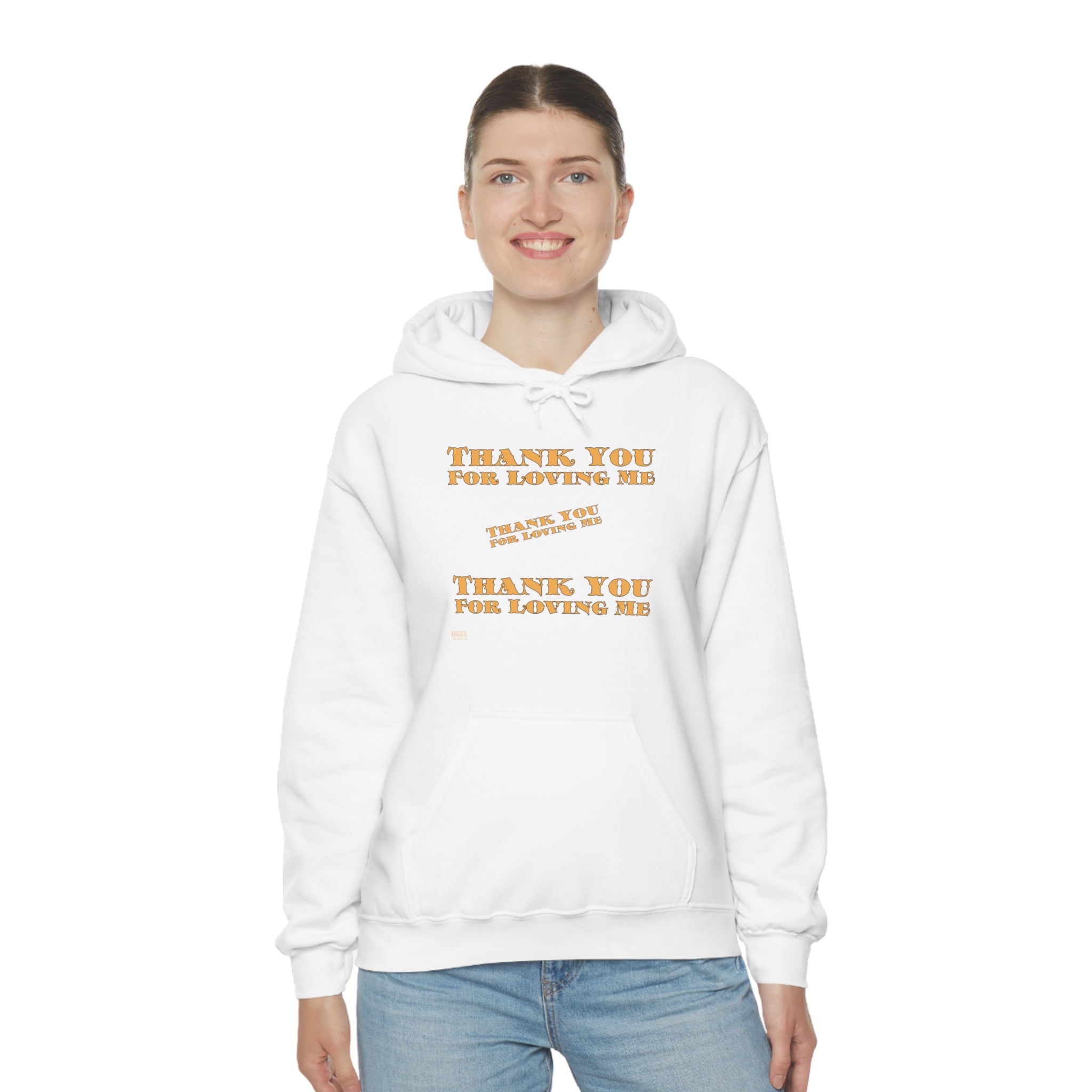 Unisex Heavy Blend Hooded Sweatshirt...Thank You For Loving Me...Yel