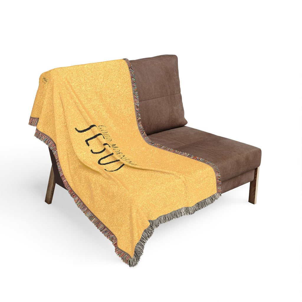 Woven Blanket — 'Good Morning Jesus' Inspirational Throw