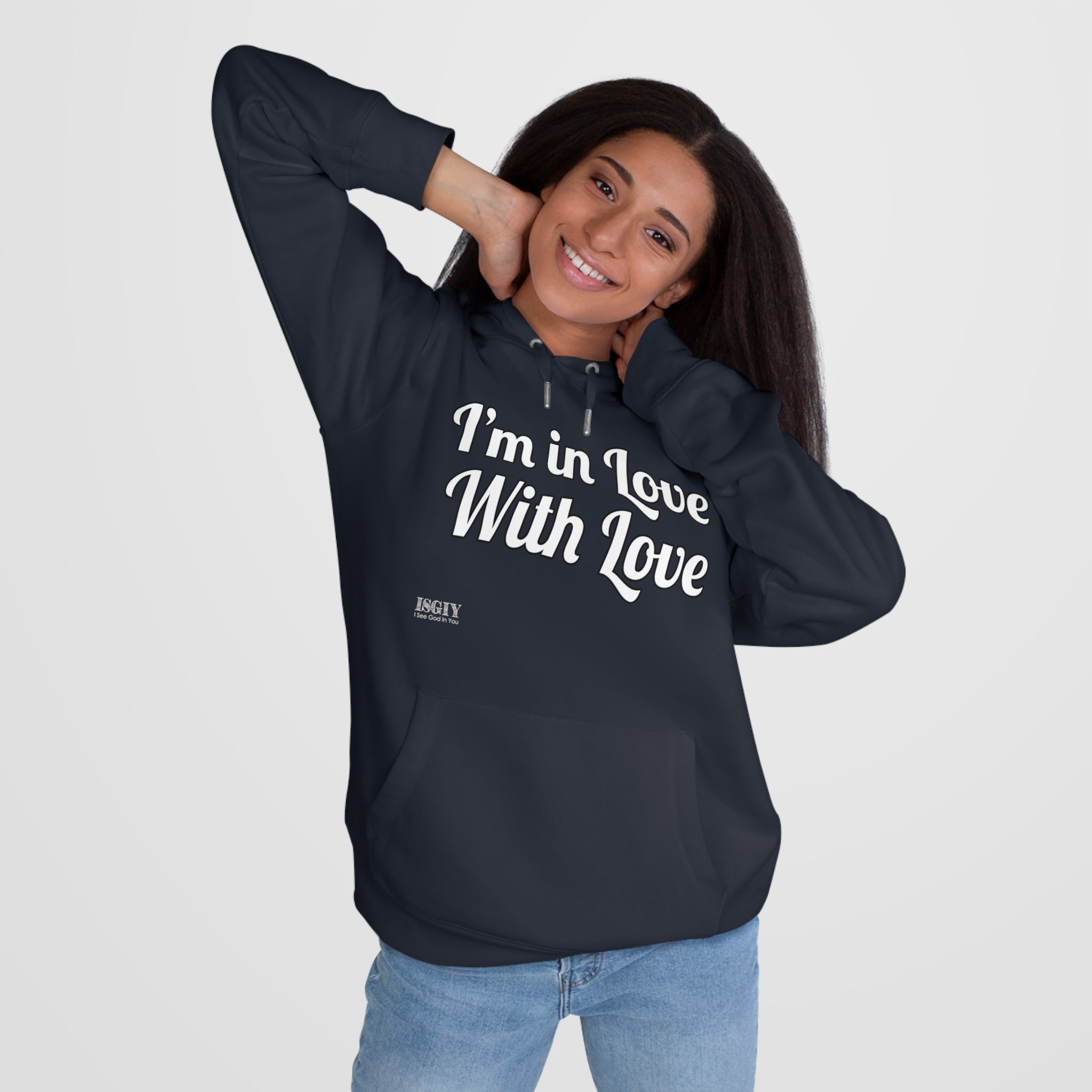 King Hooded Sweatshirt.....I'm in Love With Love....Whi