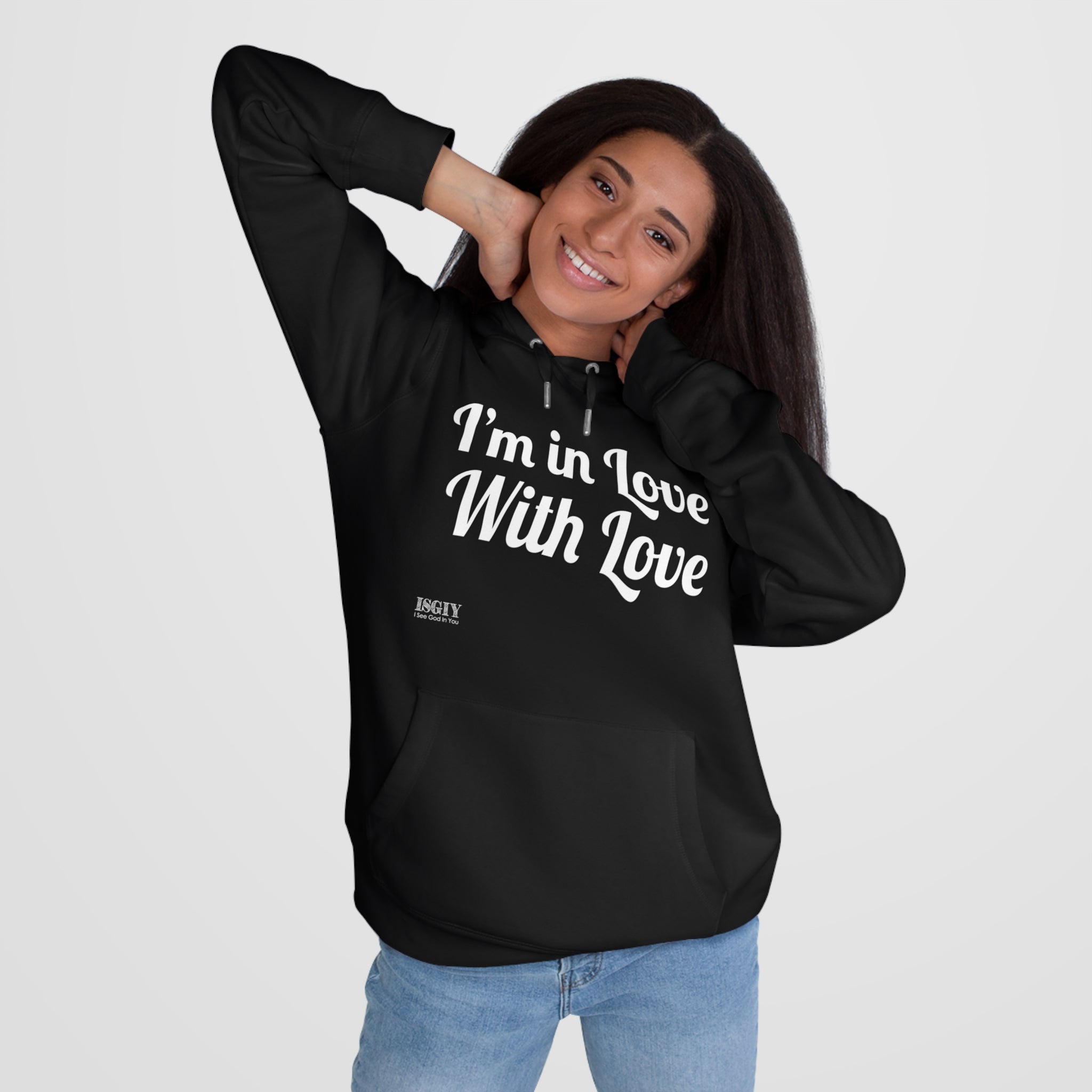 King Hooded Sweatshirt.....I'm in Love With Love....Whi