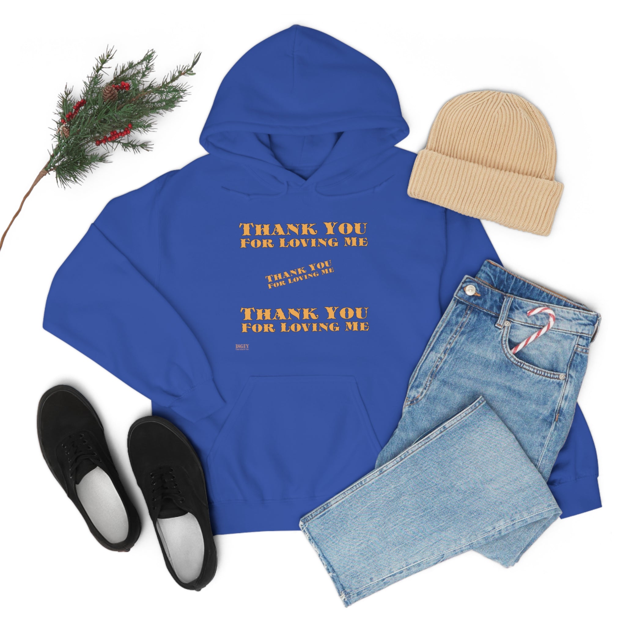 Unisex Heavy Blend Hooded Sweatshirt...Thank You For Loving Me...Yel