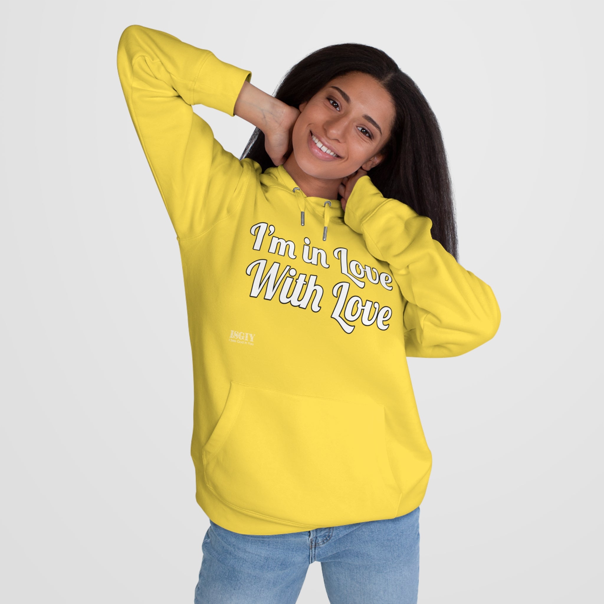 King Hooded Sweatshirt.....I'm in Love With Love....Whi