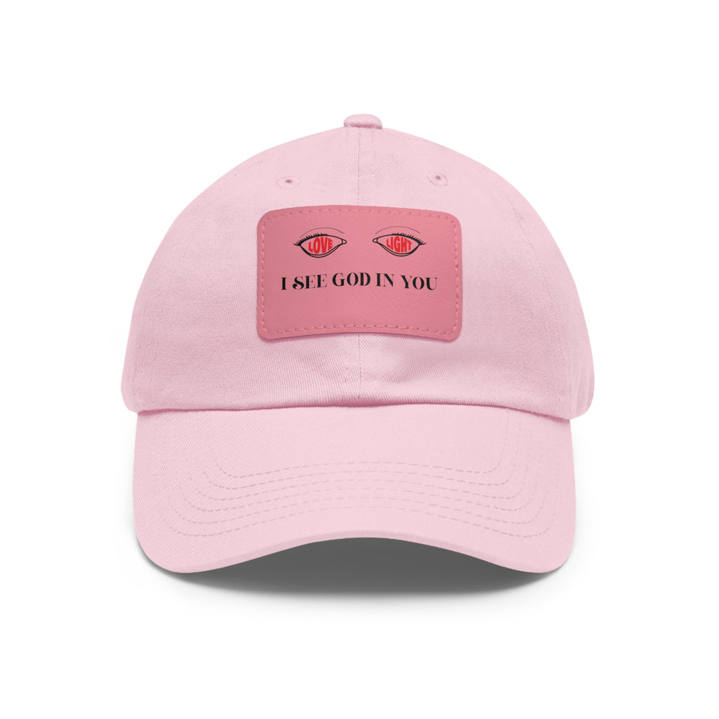 Dad Hat with Leather Patch. I See God In You