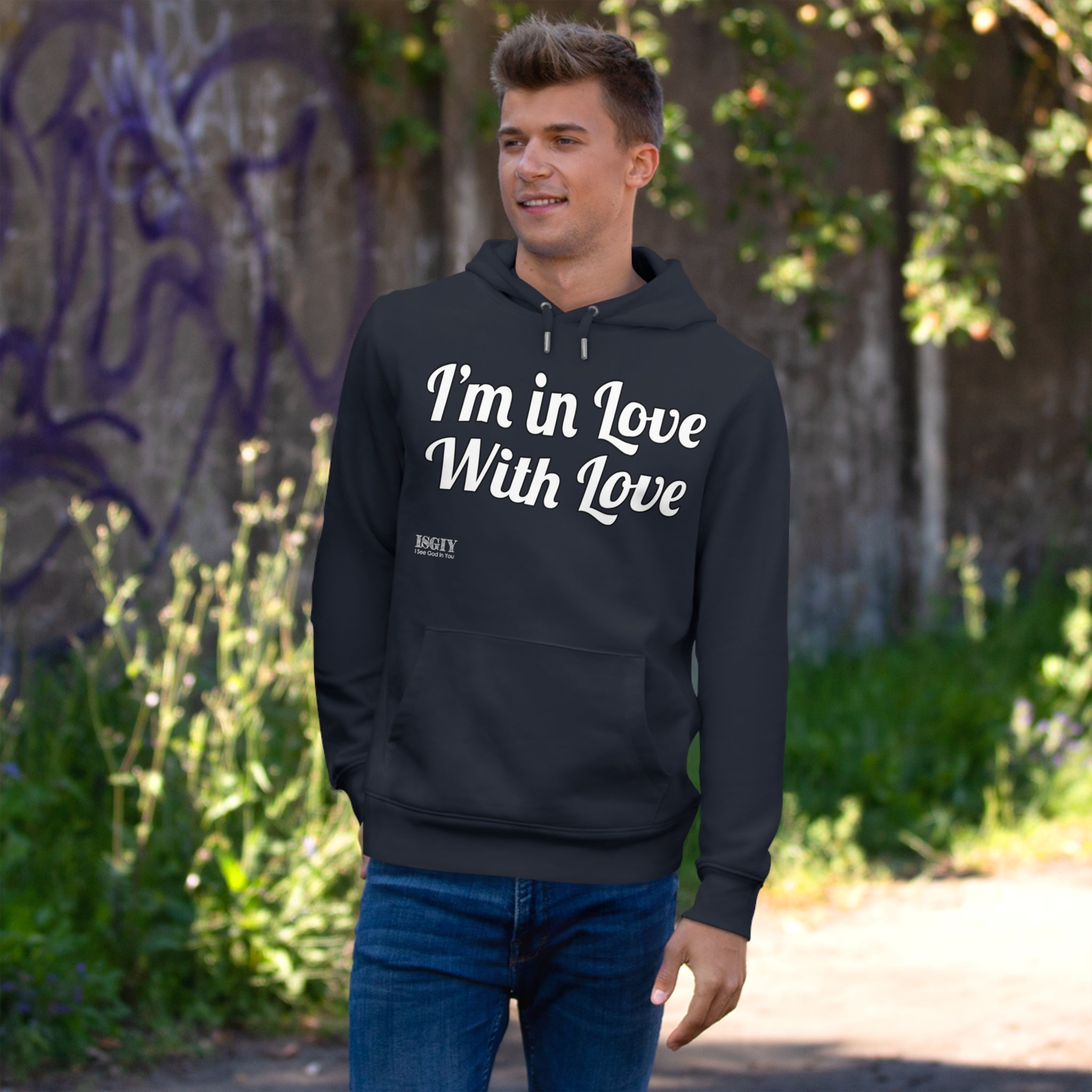 King Hooded Sweatshirt.....I'm in Love With Love....Whi