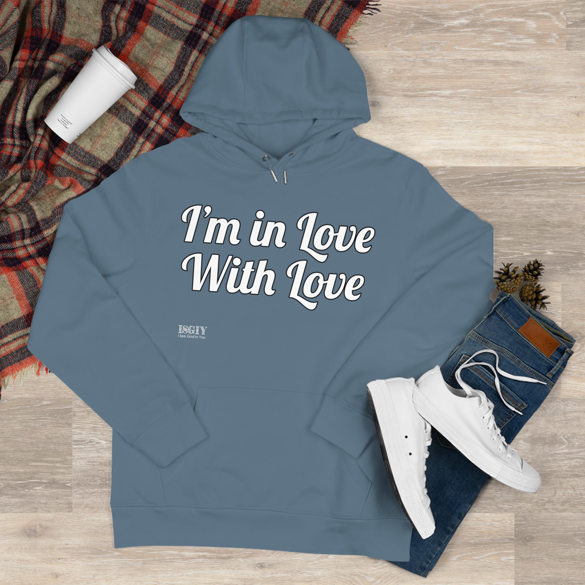 King Hooded Sweatshirt.....I'm in Love With Love....Whi