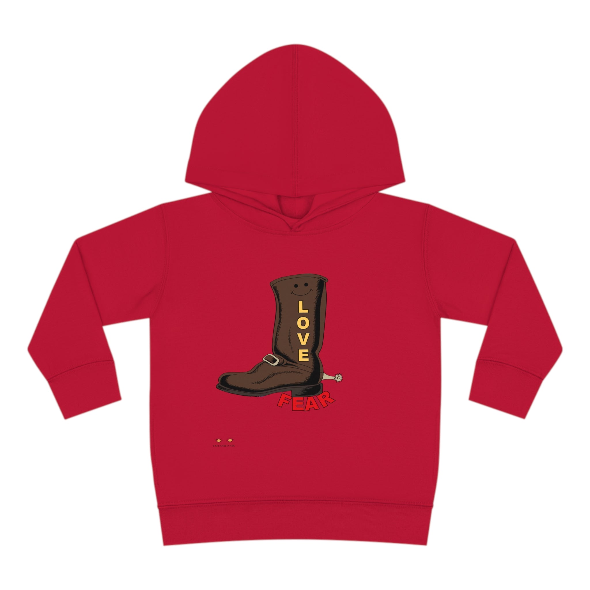 Toddler Pullover Fleece Hoodie Love Over Fear