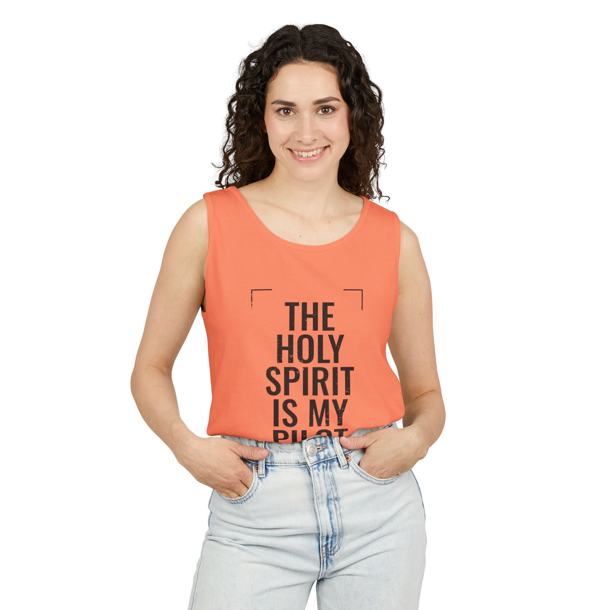 Holy Spirit Is My Pilot Tank Top — Christian Faith Graphic Tank