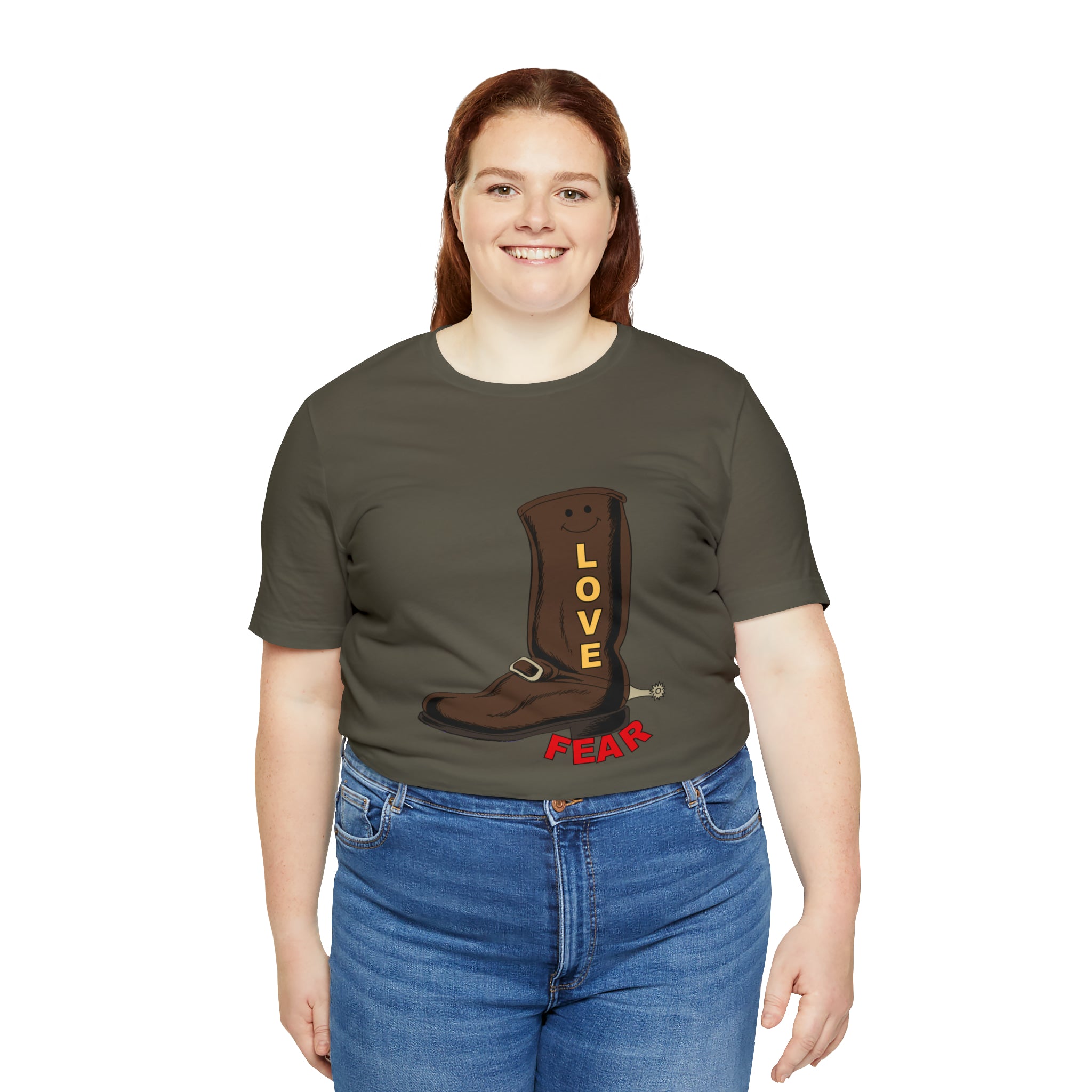 Unisex Jersey Short Sleeve Tee. Love Over Fear