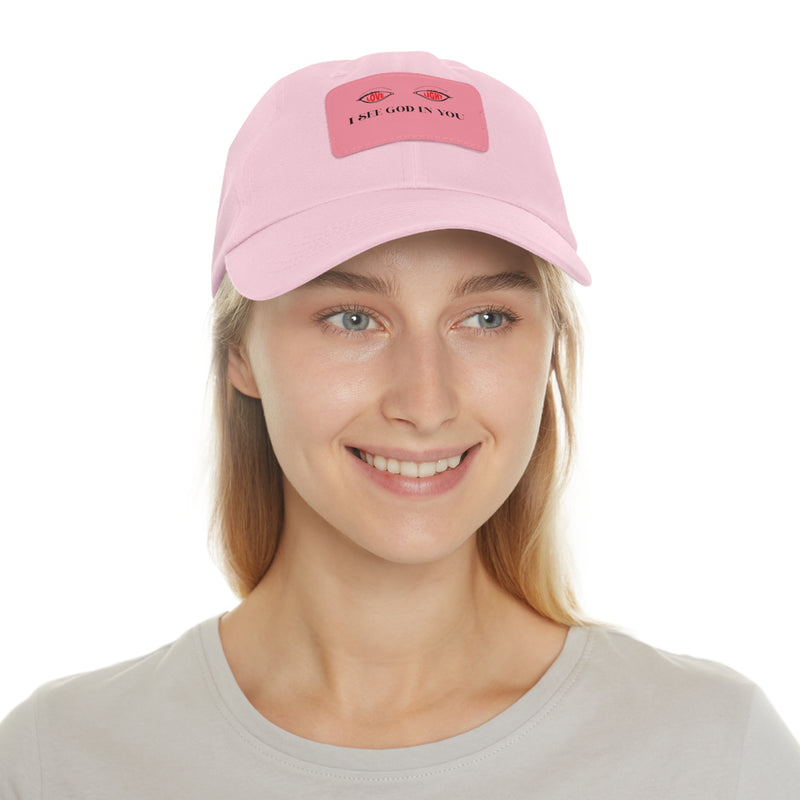 Dad Hat with Leather Patch. I See God In You