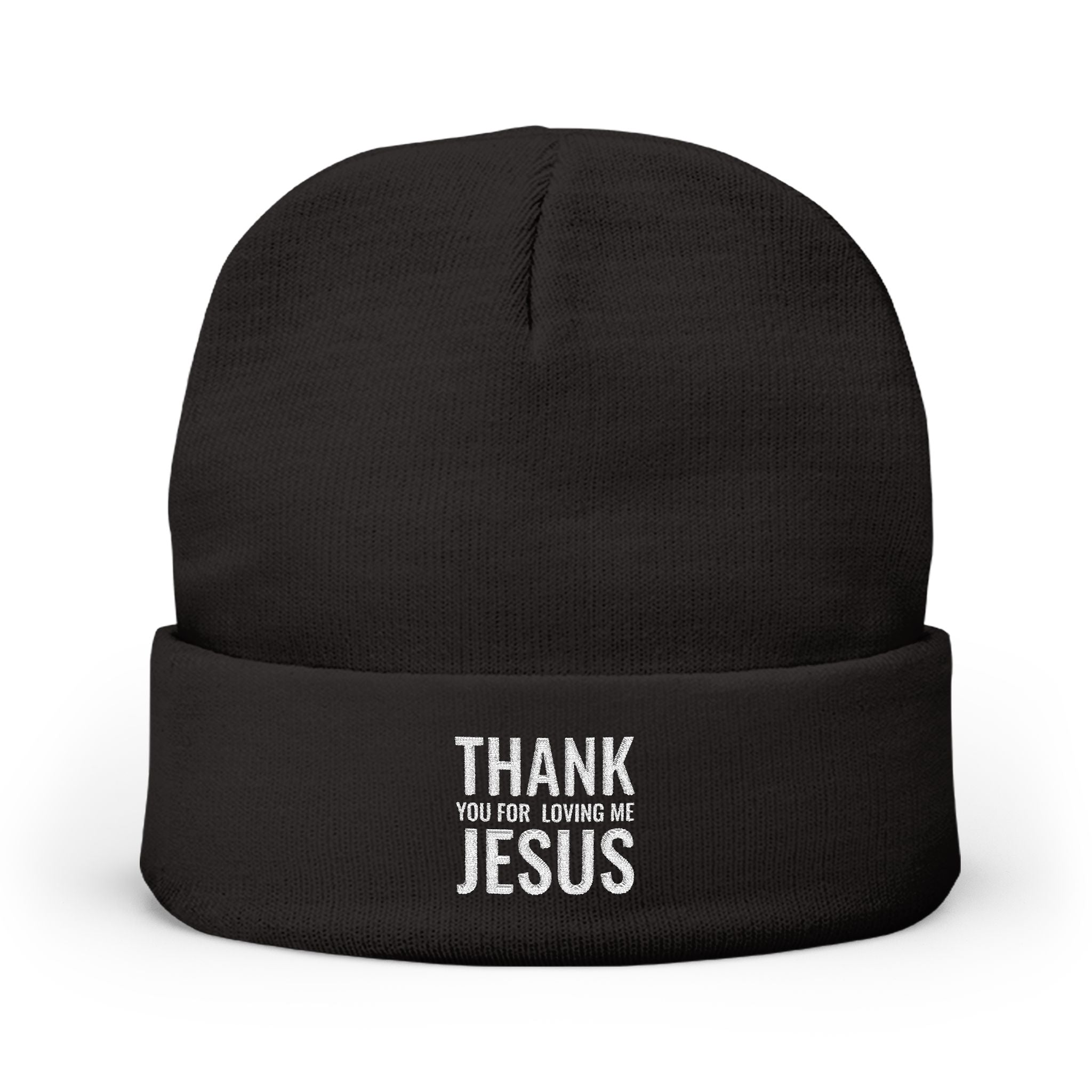 Embroidered 'Thank You For Loving Jesus' Knit Beanie