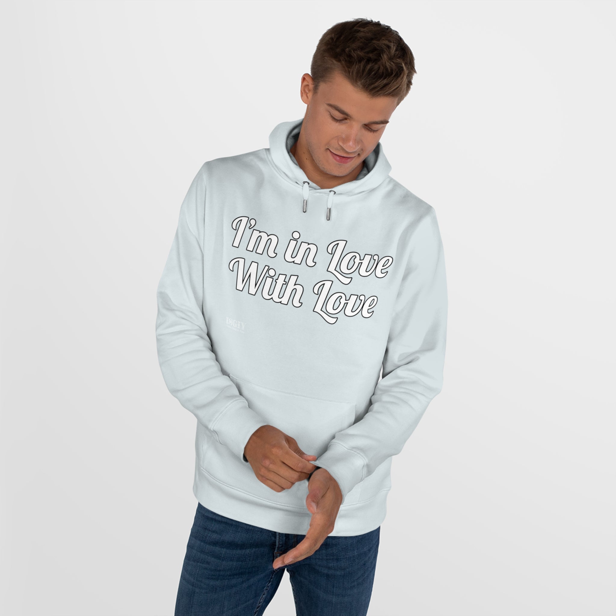 King Hooded Sweatshirt.....I'm in Love With Love....Whi