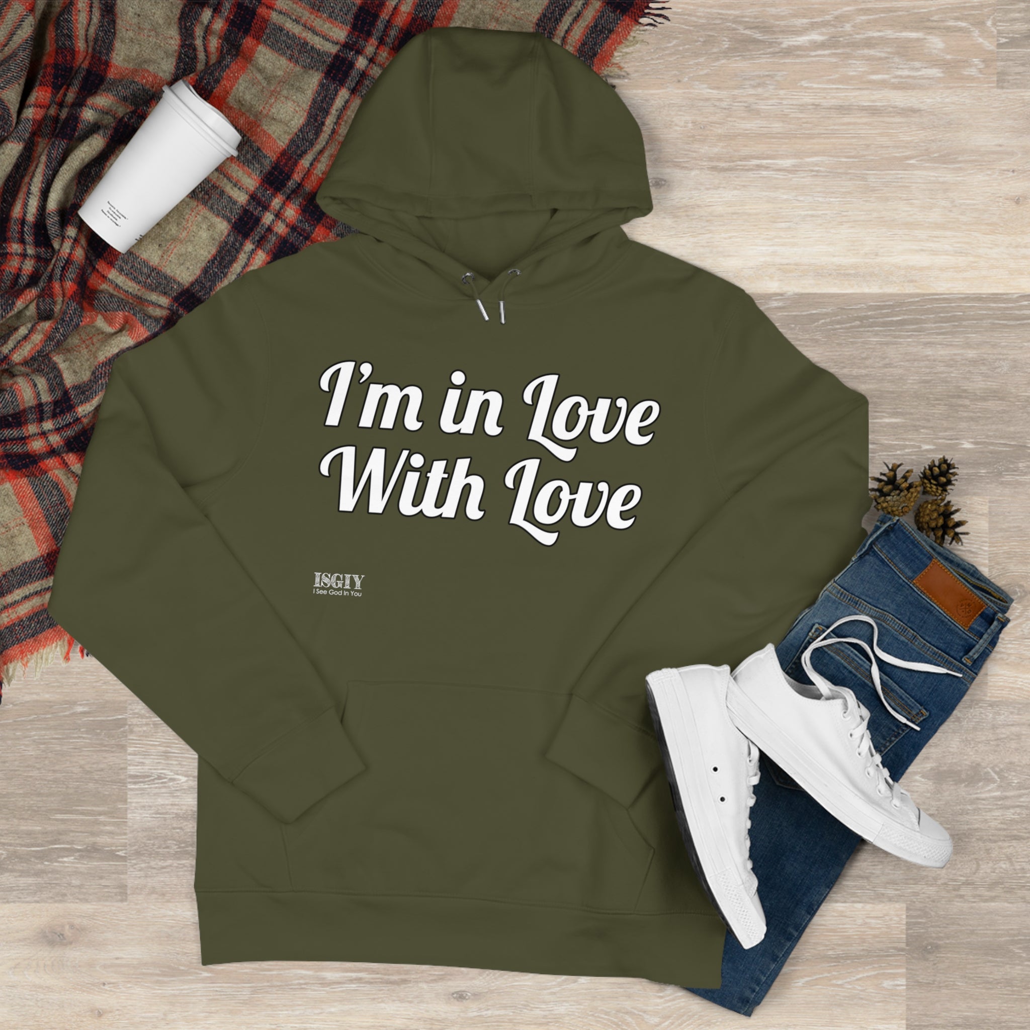 King Hooded Sweatshirt.....I'm in Love With Love....Whi