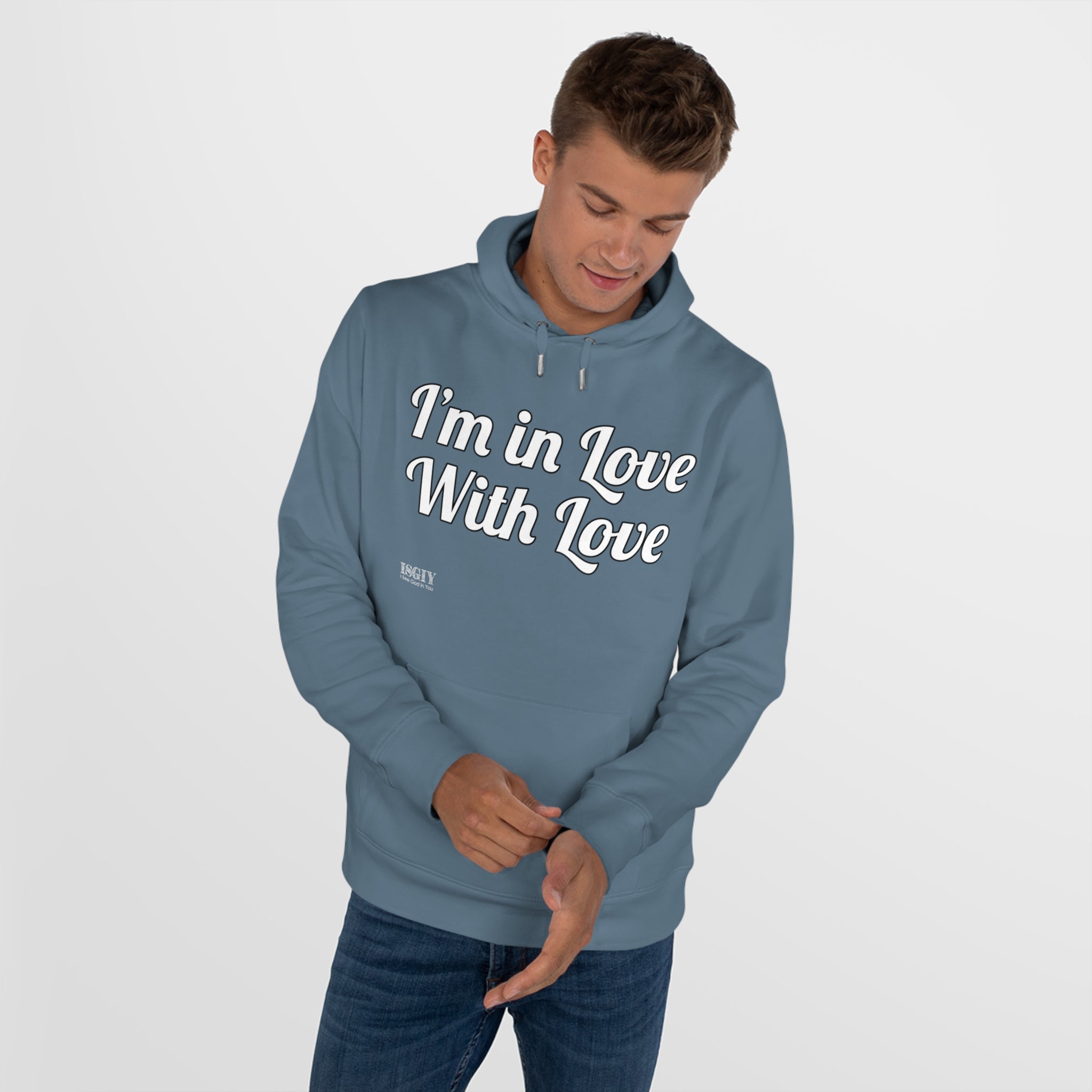 King Hooded Sweatshirt.....I'm in Love With Love....Whi