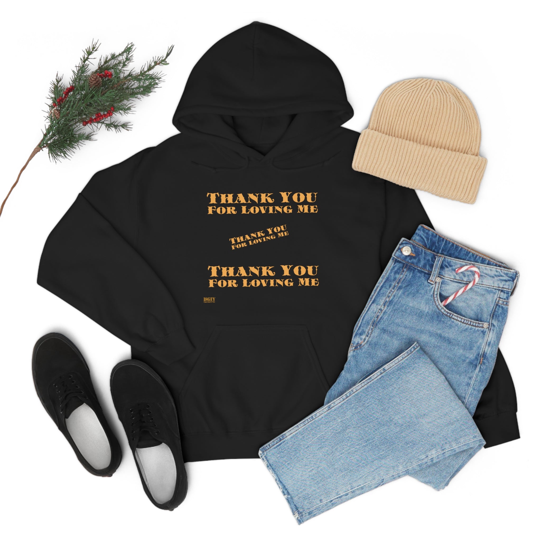 Unisex Heavy Blend Hooded Sweatshirt...Thank You For Loving Me...Yel