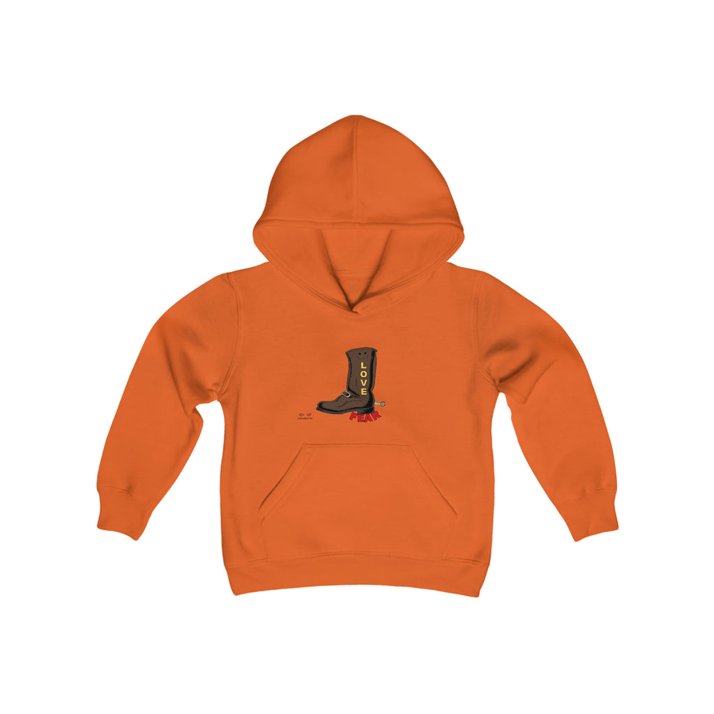 Youth Heavy Blend Hooded Sweatshirt Love Over Fear