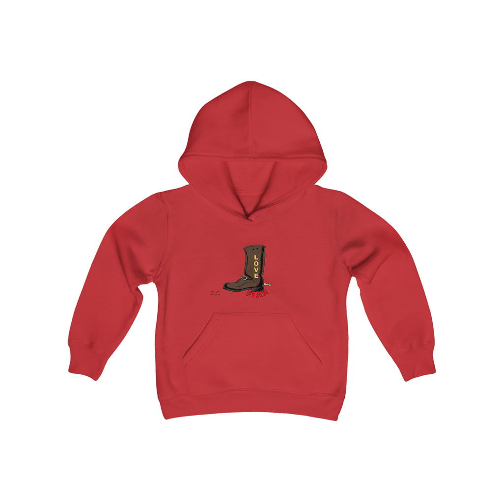 Youth Heavy Blend Hooded Sweatshirt Love Over Fear
