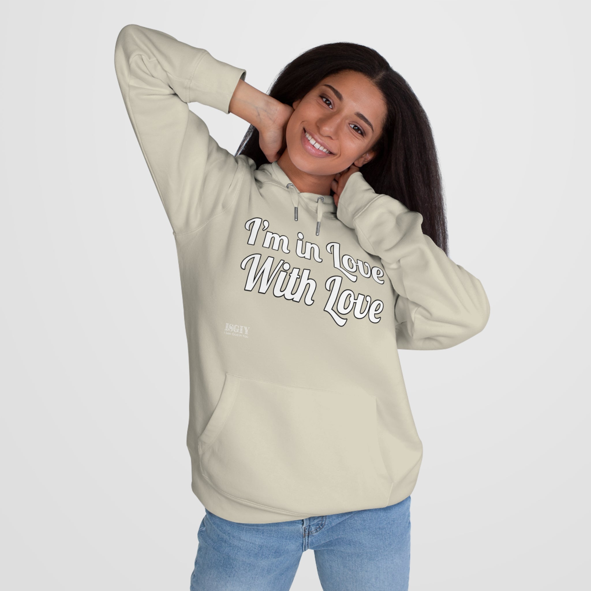 King Hooded Sweatshirt.....I'm in Love With Love....Whi