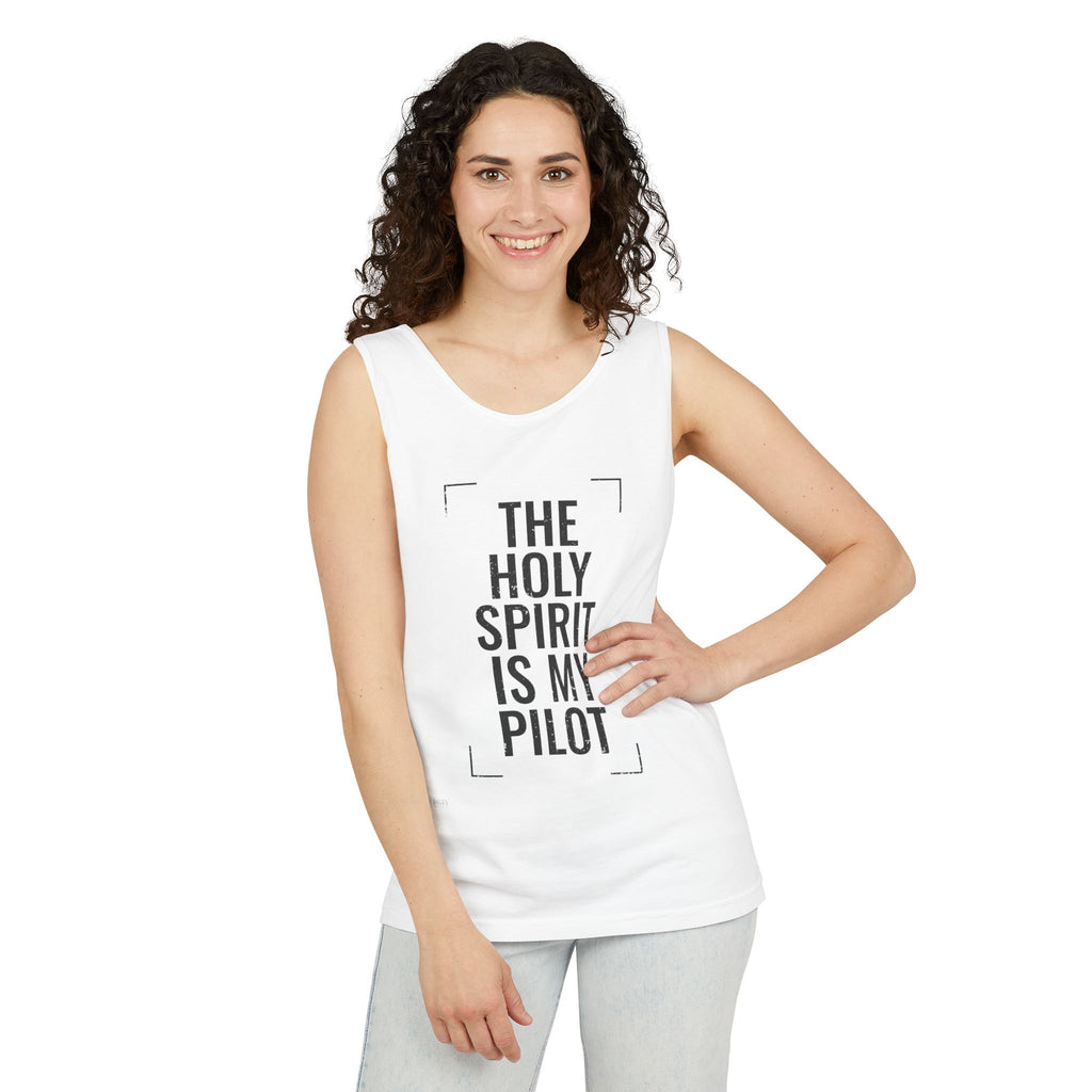 Holy Spirit Is My Pilot Tank Top — Christian Faith Graphic Tank