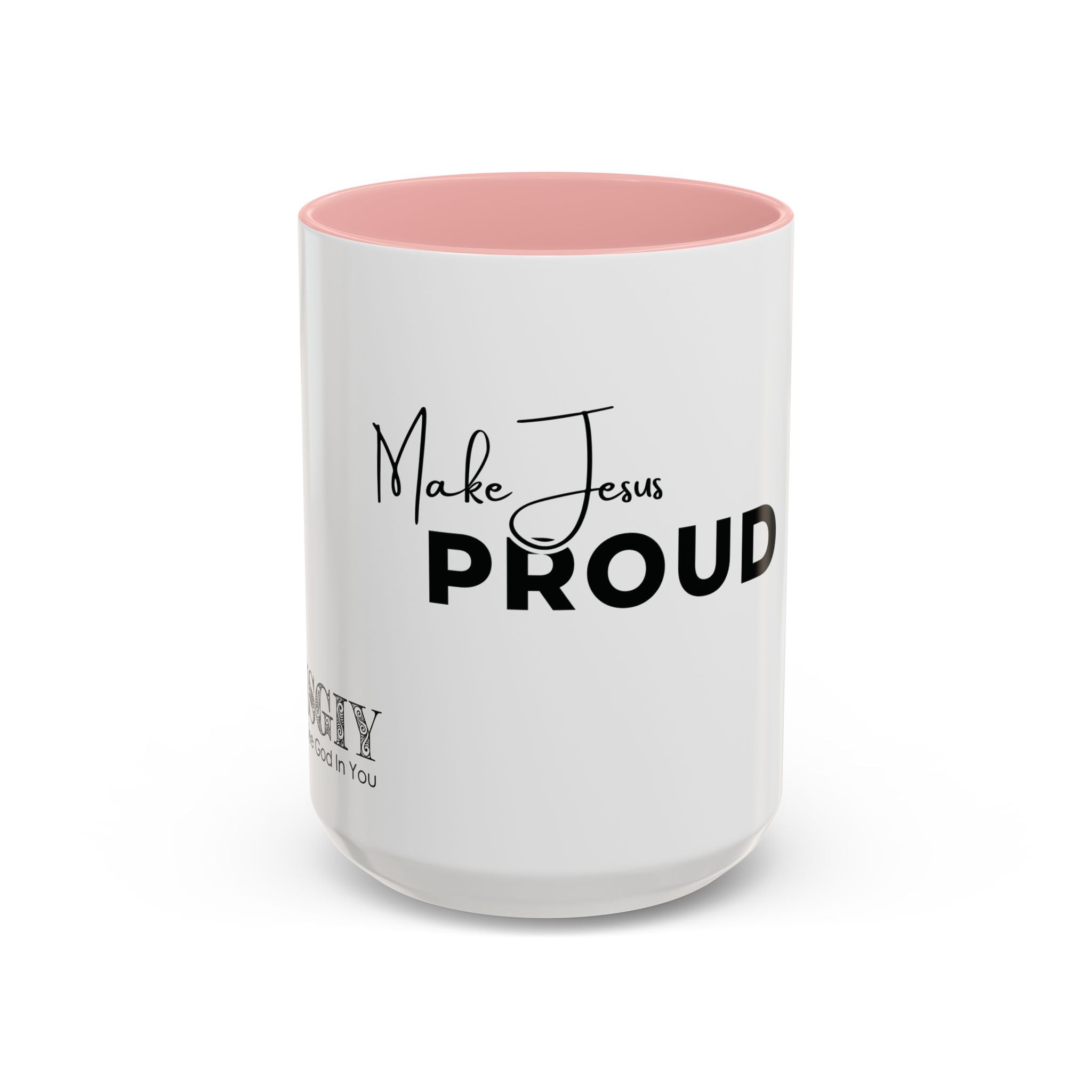 Make Jesus Proud Accent Coffee Mug — Inspirational Christian Coffee Cup