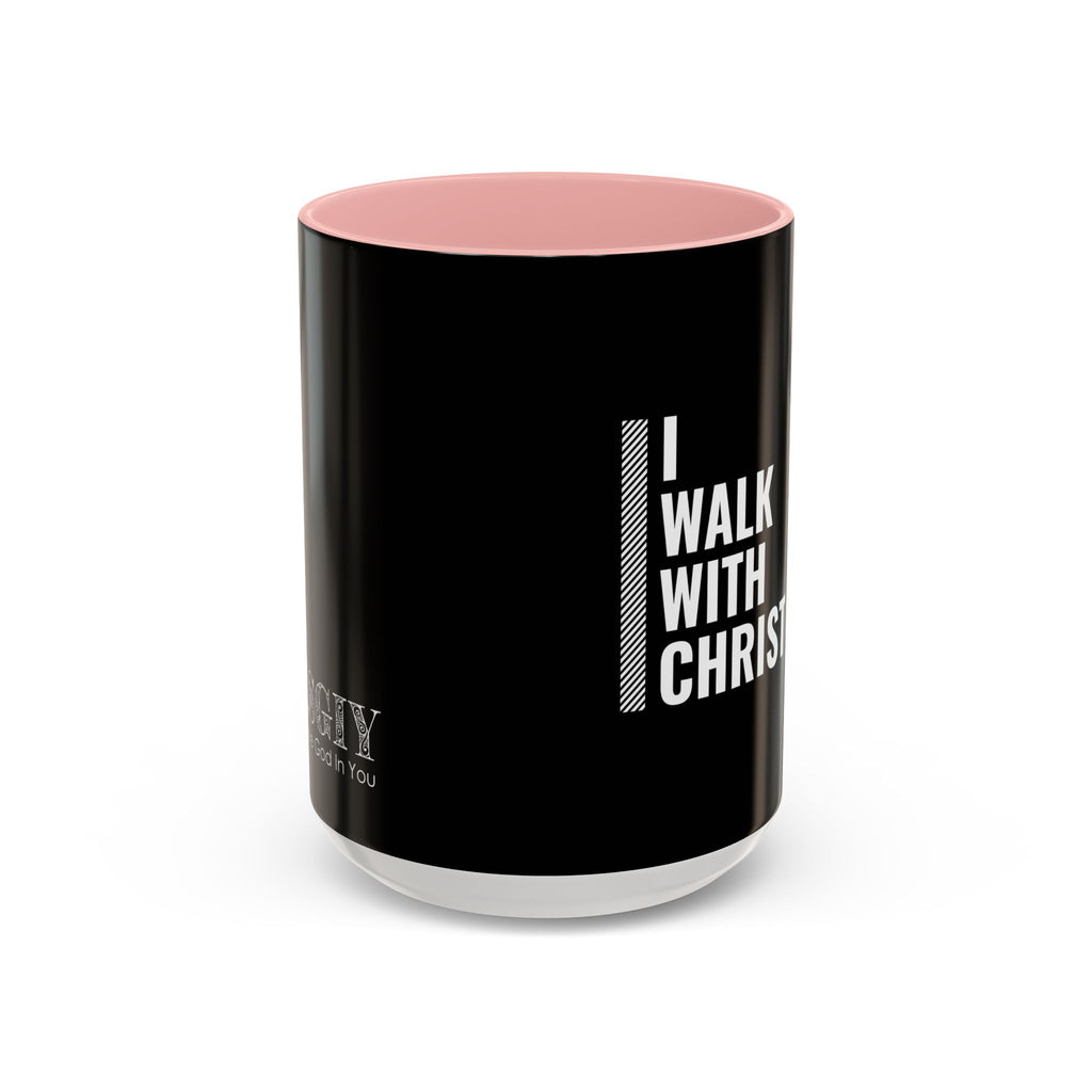 I Walk With Christ Accent Coffee Mug — Inspirational Christian Tea Cup (11/15oz)
