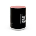 I Walk With Christ Accent Coffee Mug — Inspirational Christian Tea Cup (11/15oz)