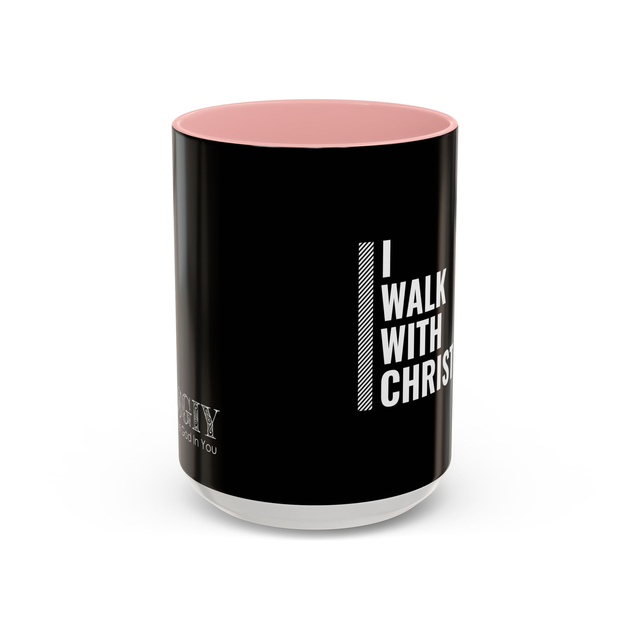 I Walk With Christ Accent Coffee Mug — Inspirational Christian Tea Cup (11/15oz)