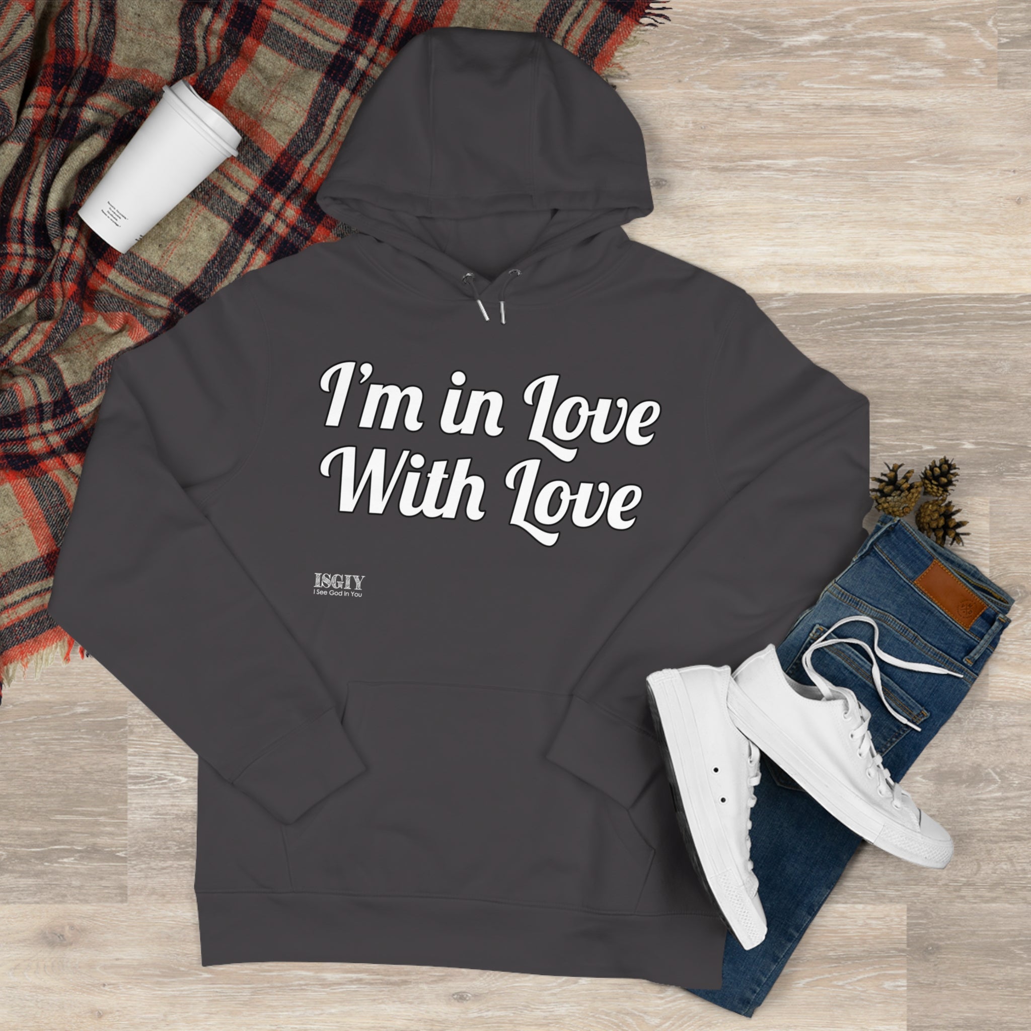 King Hooded Sweatshirt.....I'm in Love With Love....Whi