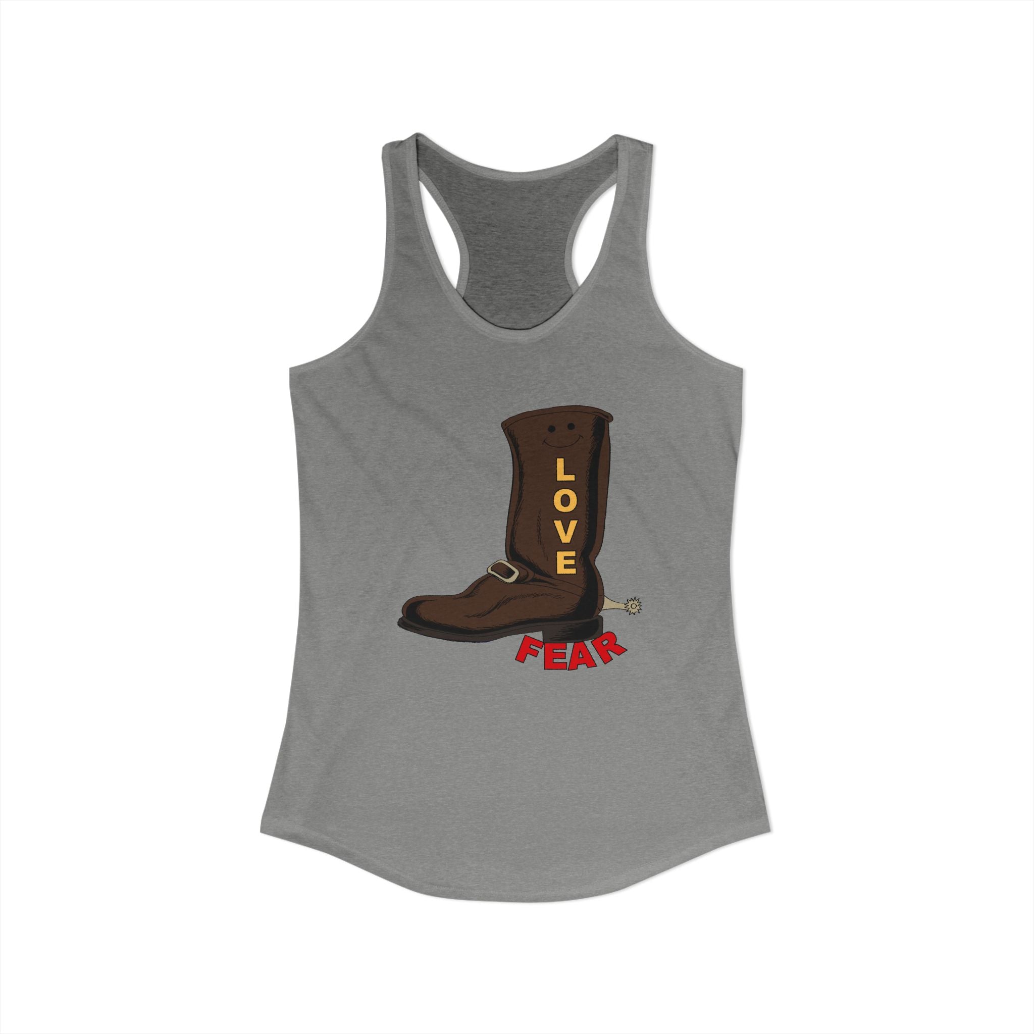 Racerback Tank Love Over Fear Slim Fit Top