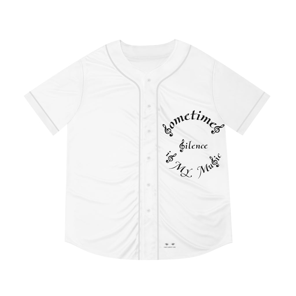 Men's Baseball Jersey (AOP) Sometimes Silence Is My Music