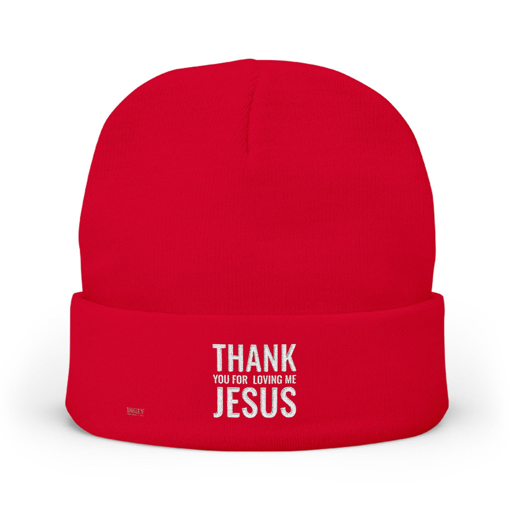 Embroidered 'Thank You For Loving Jesus' Knit Beanie