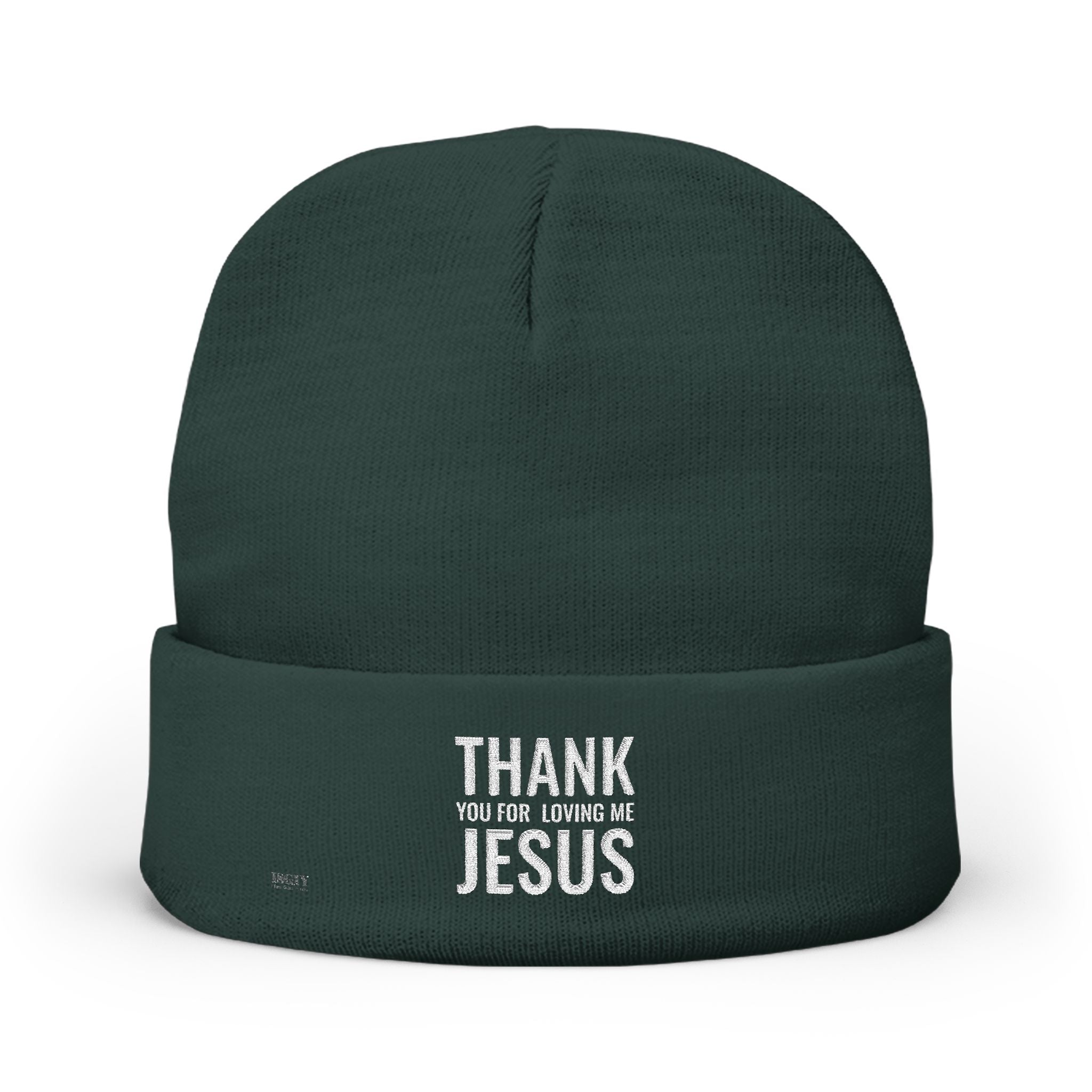 Embroidered 'Thank You For Loving Jesus' Knit Beanie