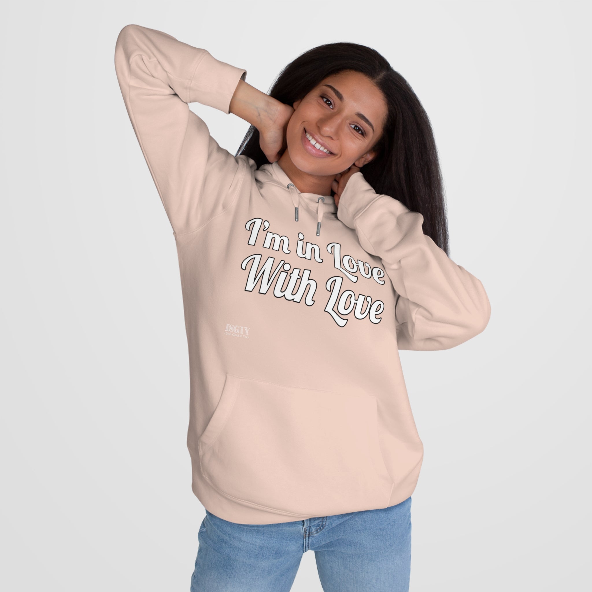 King Hooded Sweatshirt.....I'm in Love With Love....Whi