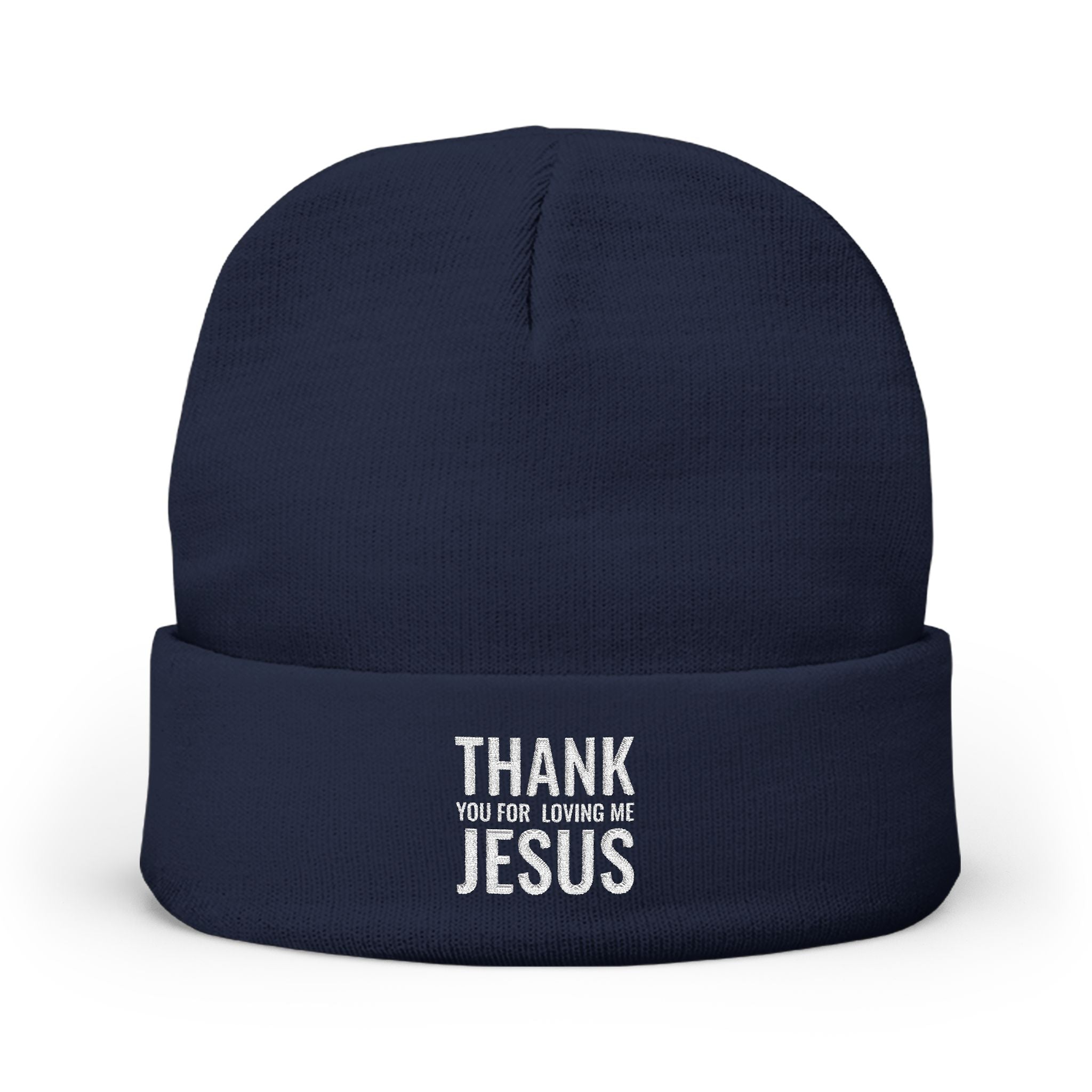 Embroidered 'Thank You For Loving Jesus' Knit Beanie