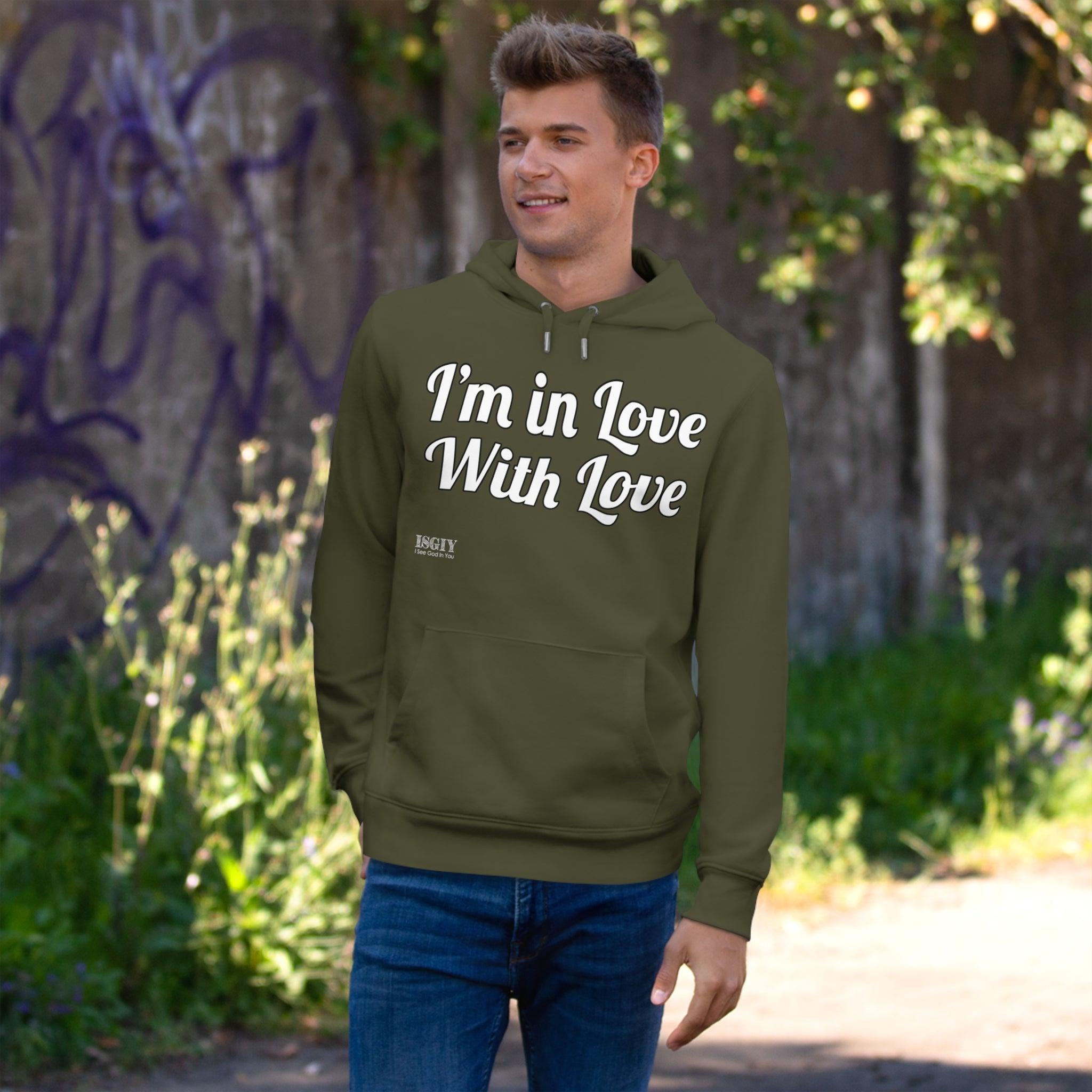 King Hooded Sweatshirt.....I'm in Love With Love....Whi