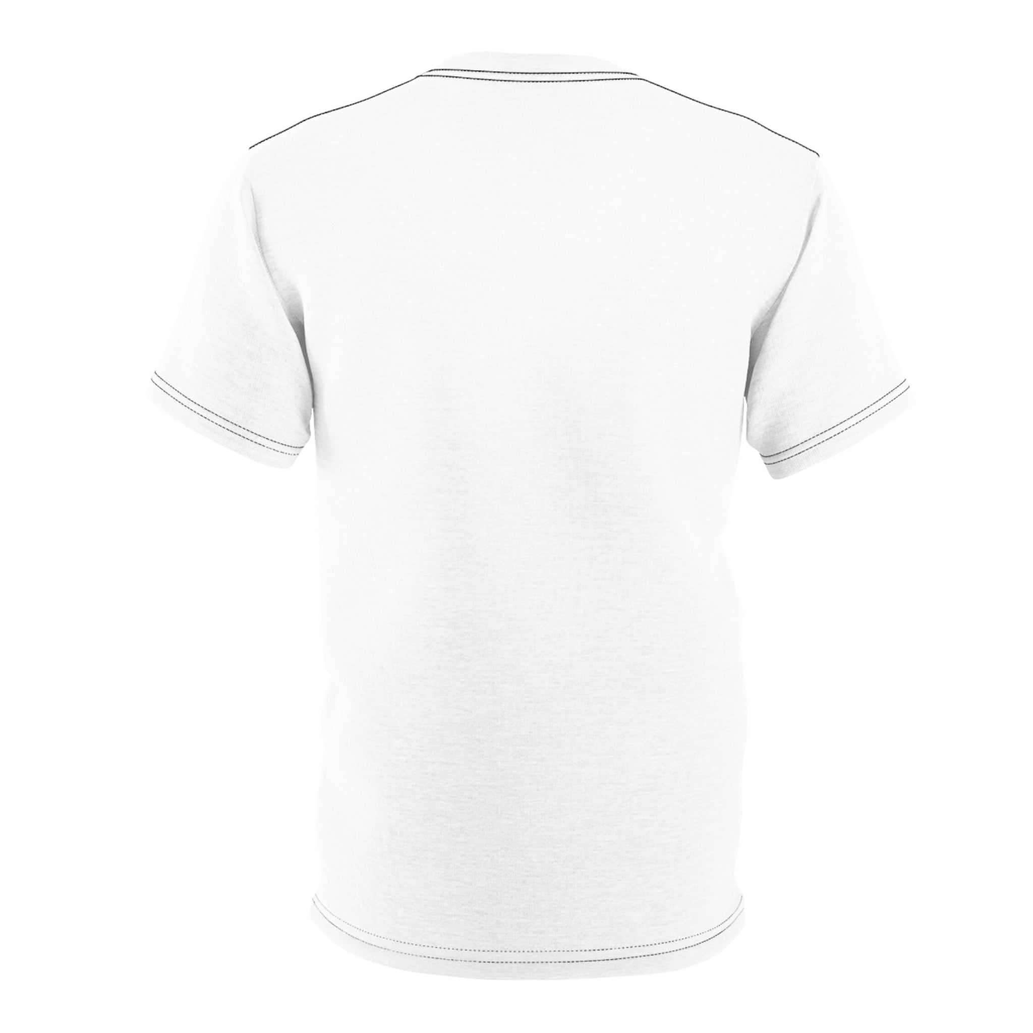 Unisex AOP Cut & Sew Tee...The Mind Never Ages Yellow Letters
