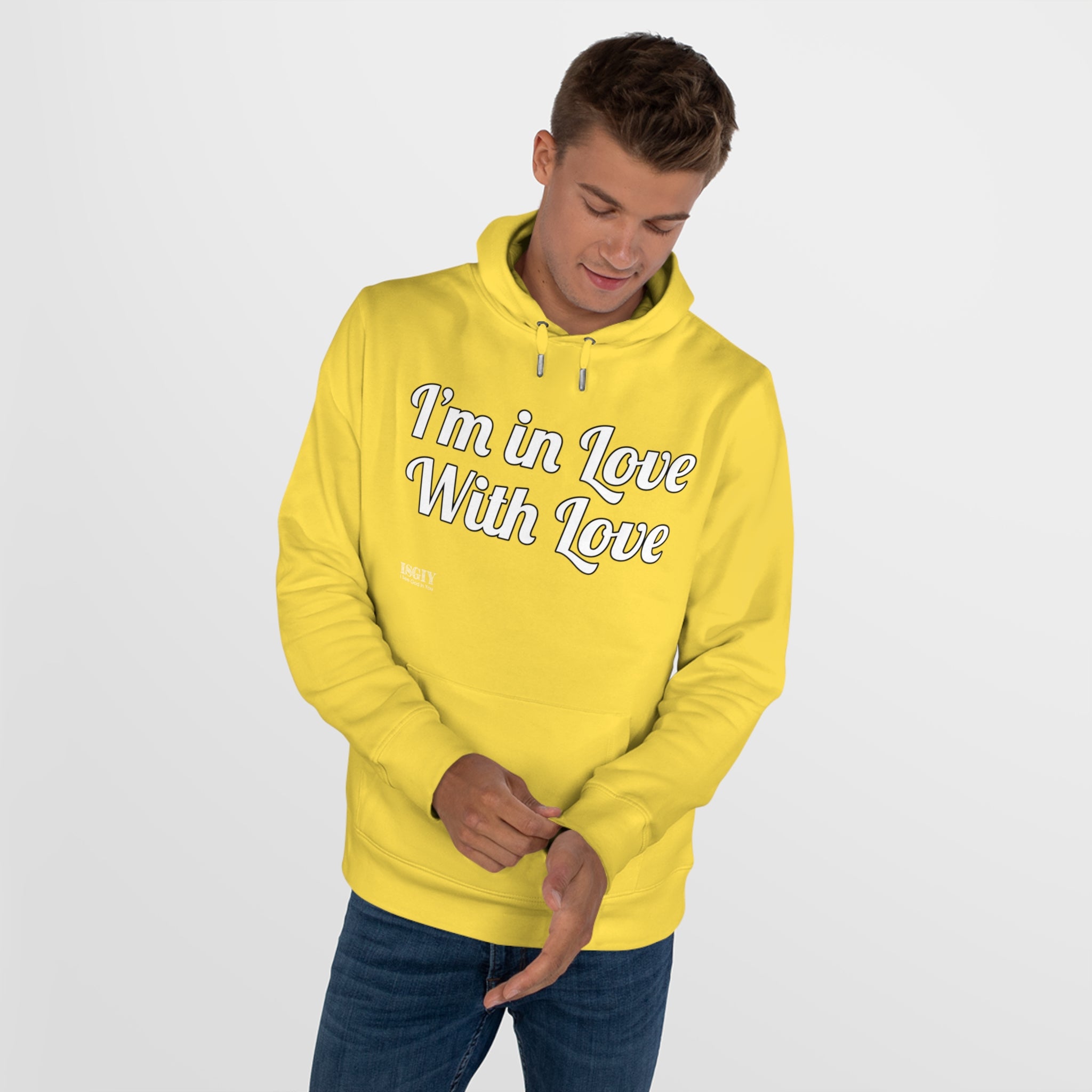 King Hooded Sweatshirt.....I'm in Love With Love....Whi
