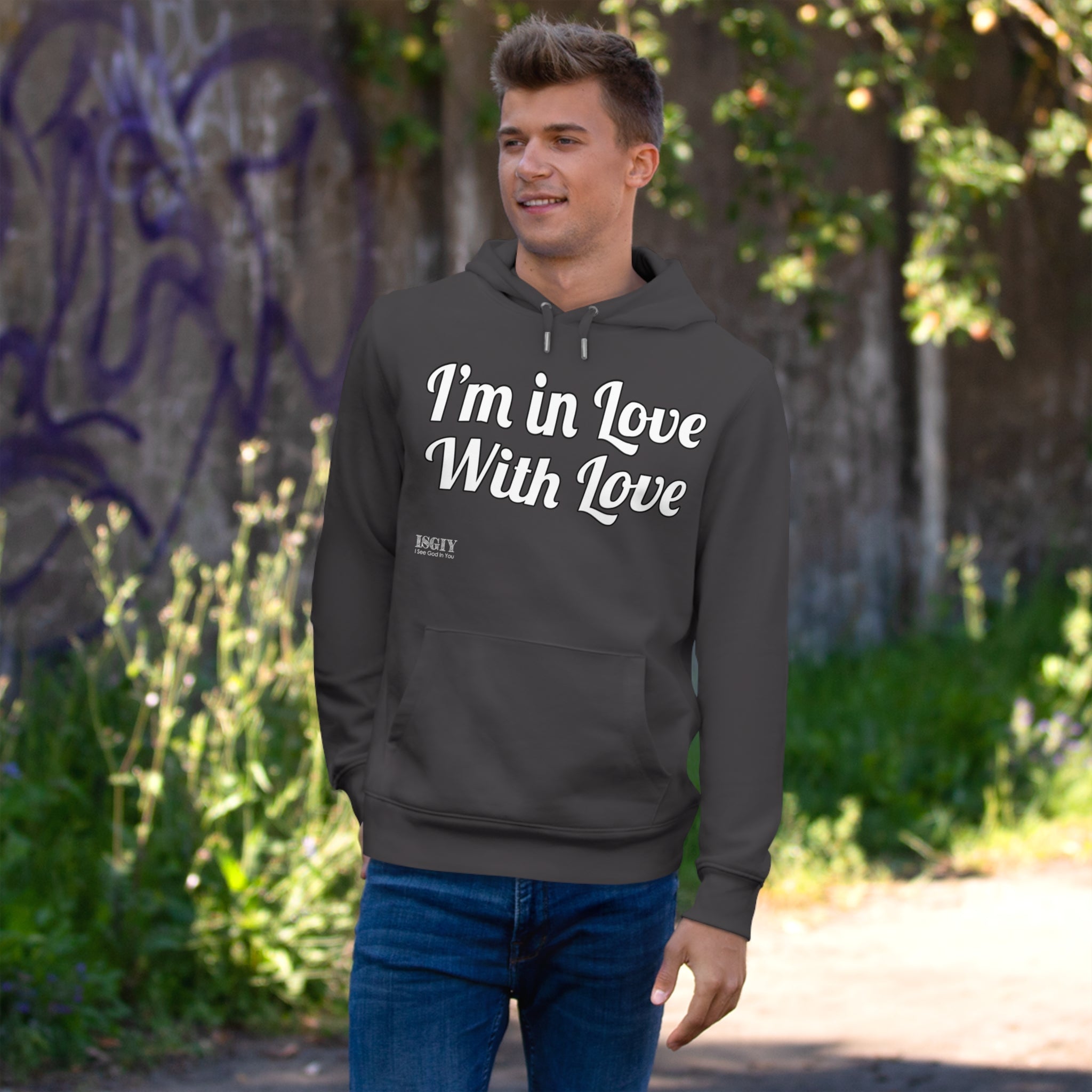 King Hooded Sweatshirt.....I'm in Love With Love....Whi