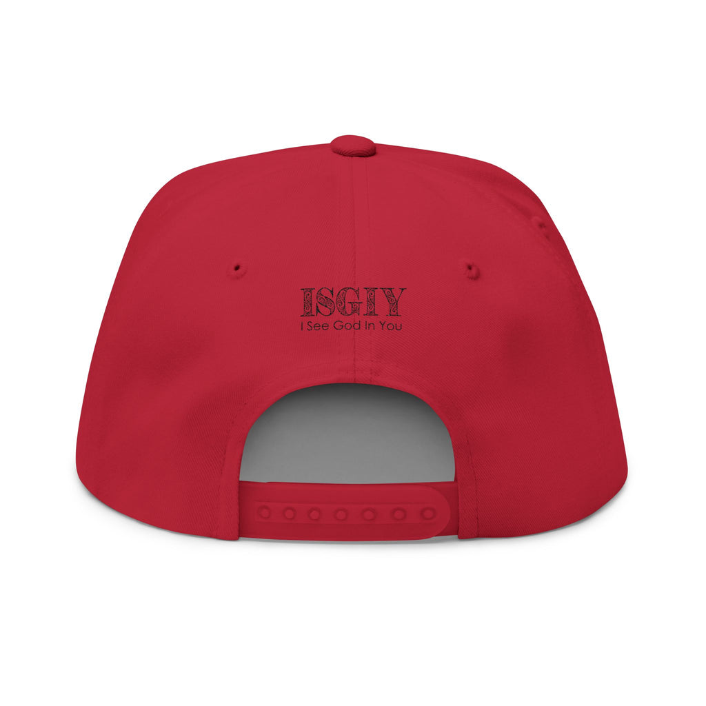 Embroidered Flat Bill Cap — "Good Morning Jesus" Christian Snapback
