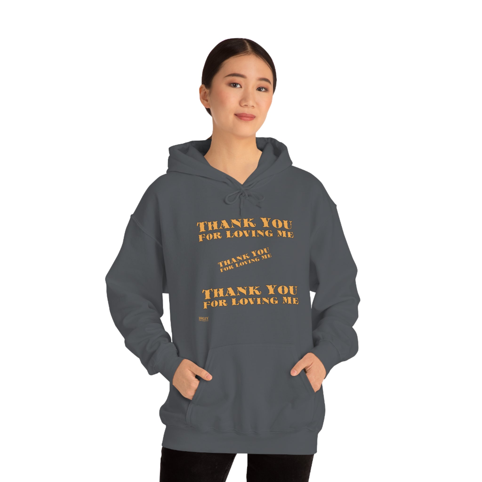 Unisex Heavy Blend Hooded Sweatshirt...Thank You For Loving Me...Yel