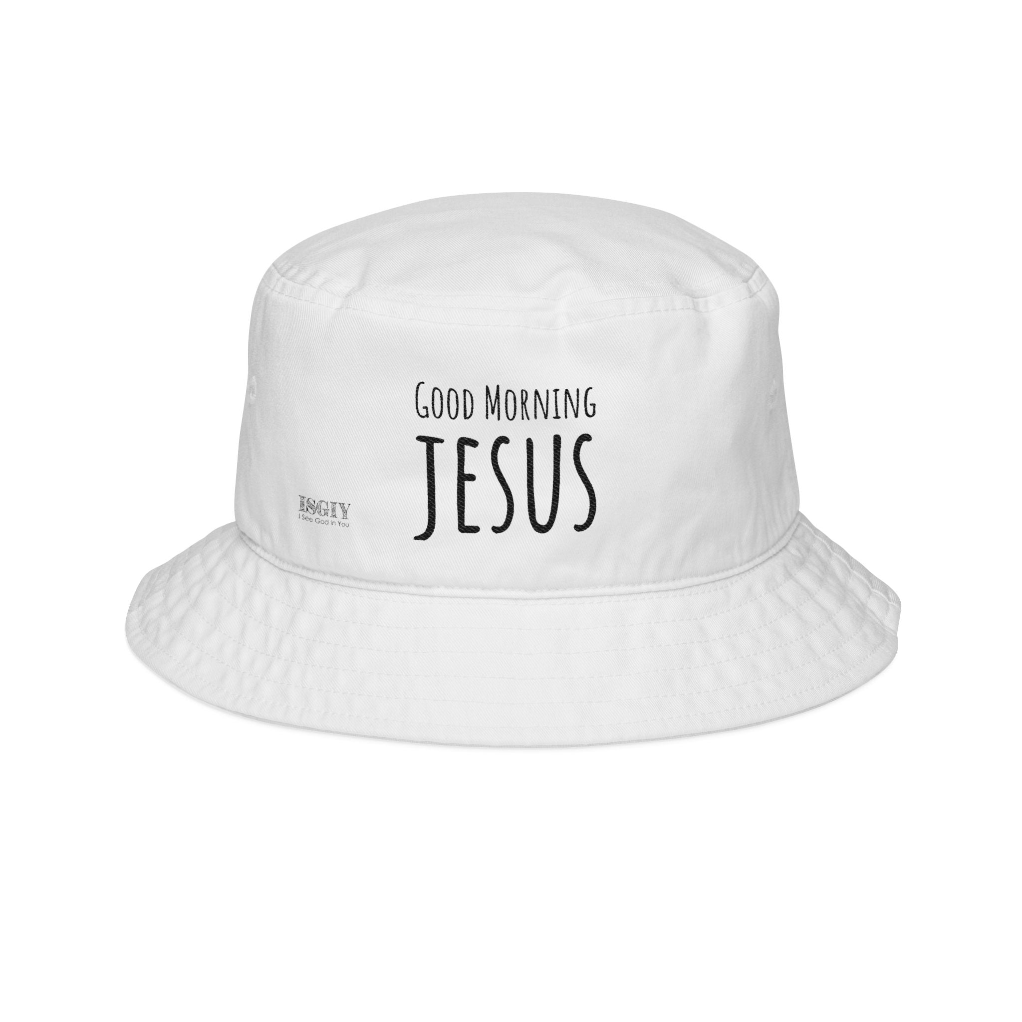 Embroidered 'Good Morning Jesus' Bucket Hat — Christian Faith Hat