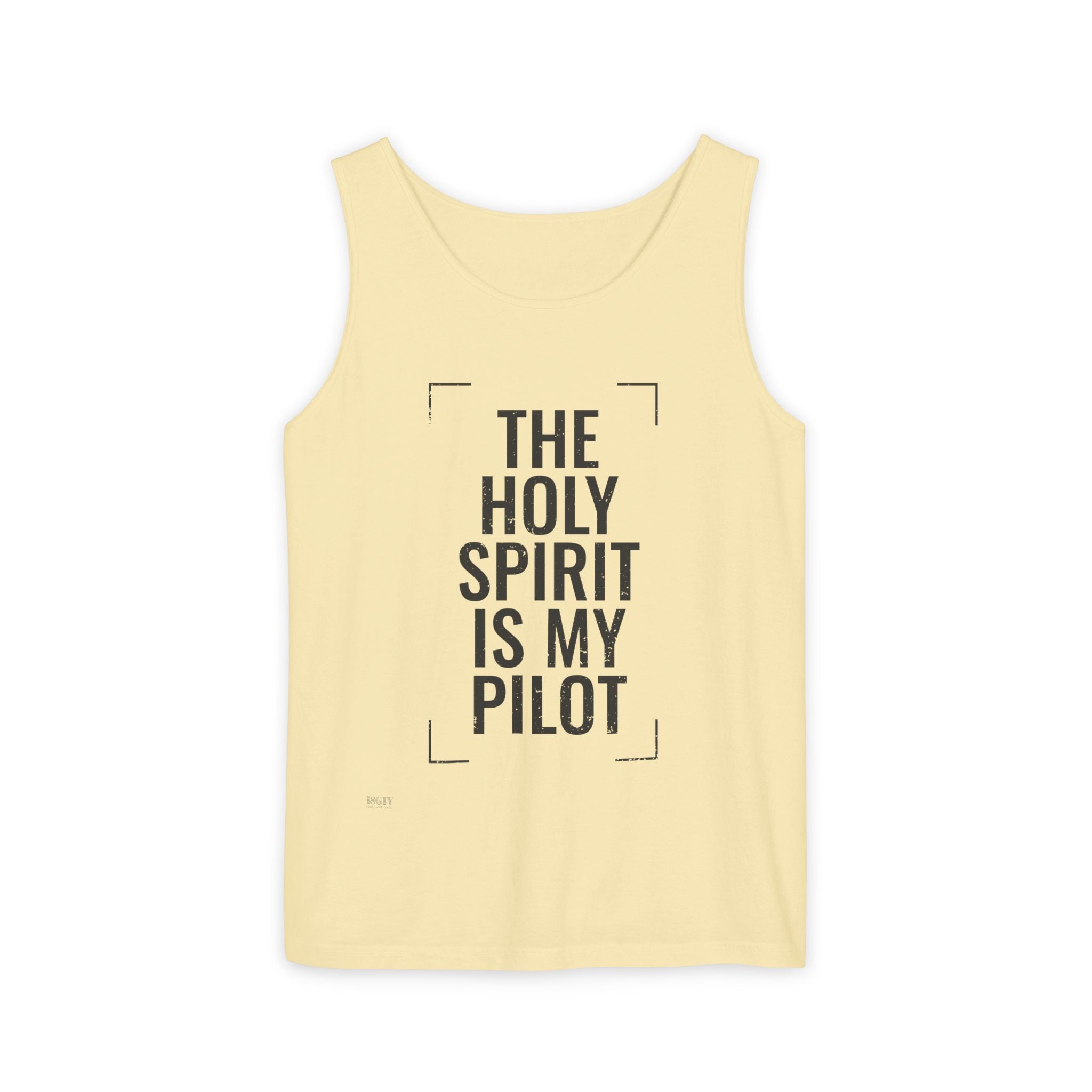 Holy Spirit Is My Pilot Tank Top — Christian Faith Graphic Tank
