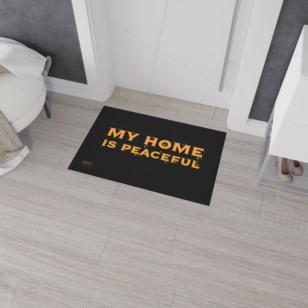 Floor Mat - Heavy Duty My Home Is Peaceful Design