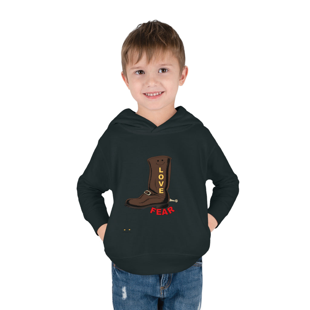 Toddler Pullover Fleece Hoodie Love Over Fear