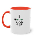 Two-Tone Coffee Mug, 11oz.  I See God In You