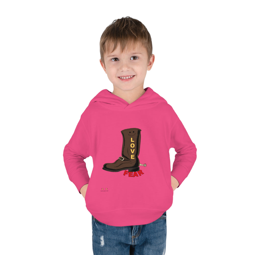 Toddler Pullover Fleece Hoodie Love Over Fear