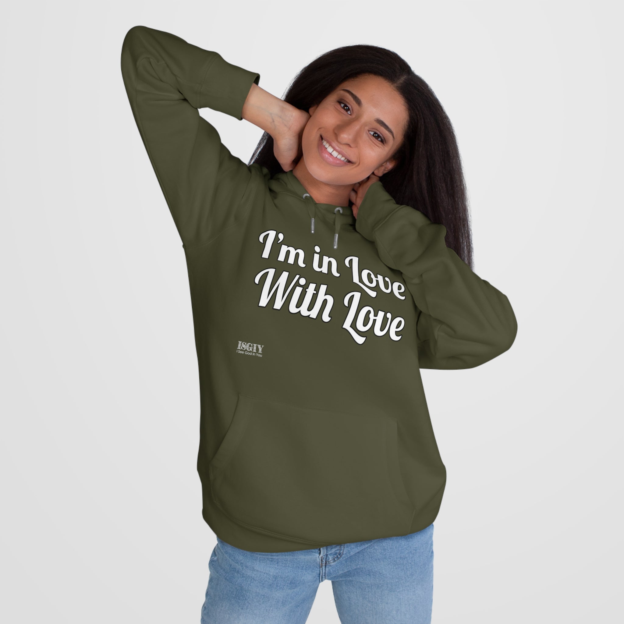 King Hooded Sweatshirt.....I'm in Love With Love....Whi