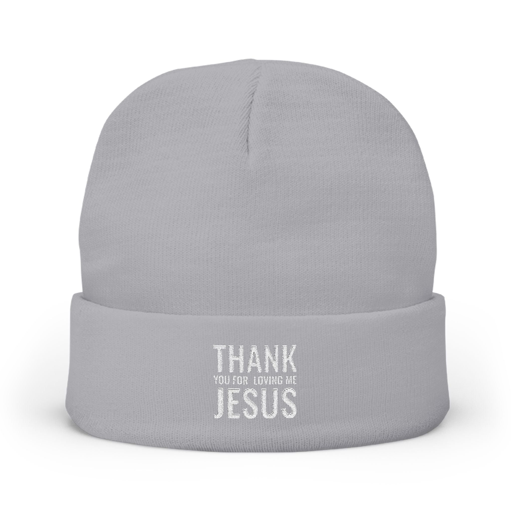 Embroidered 'Thank You For Loving Jesus' Knit Beanie