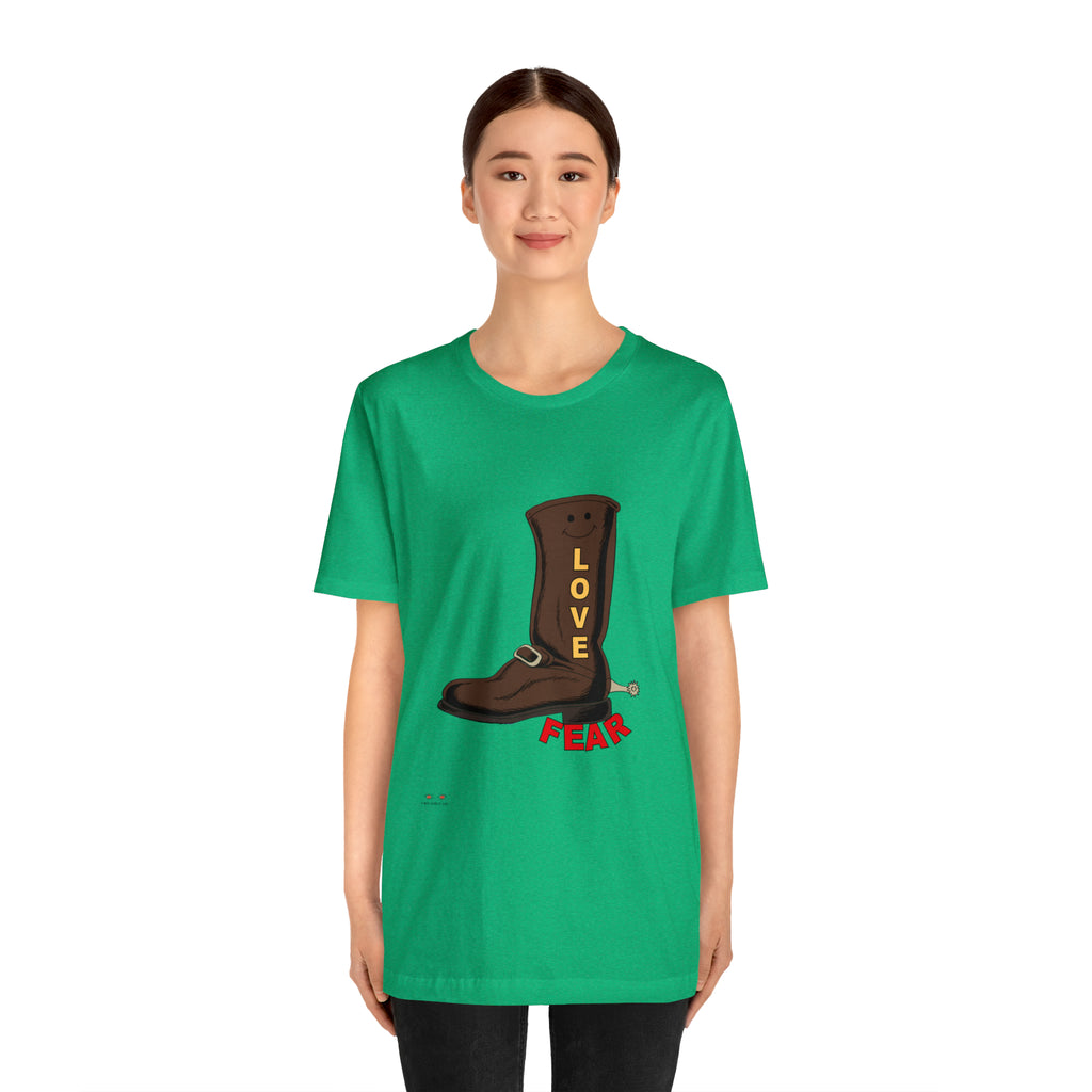 Unisex Jersey Short Sleeve Tee. Love Over Fear