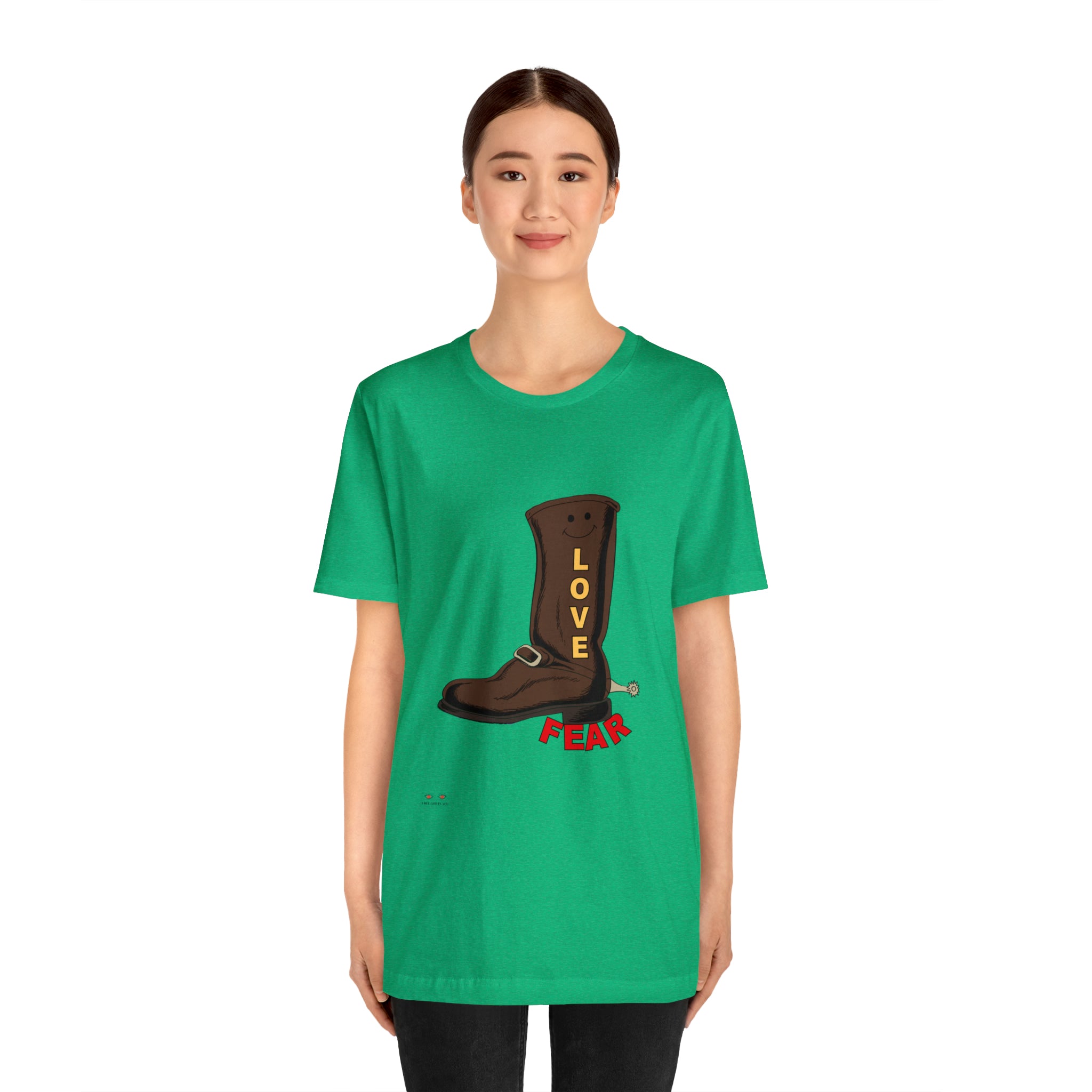 Unisex Jersey Short Sleeve Tee. Love Over Fear