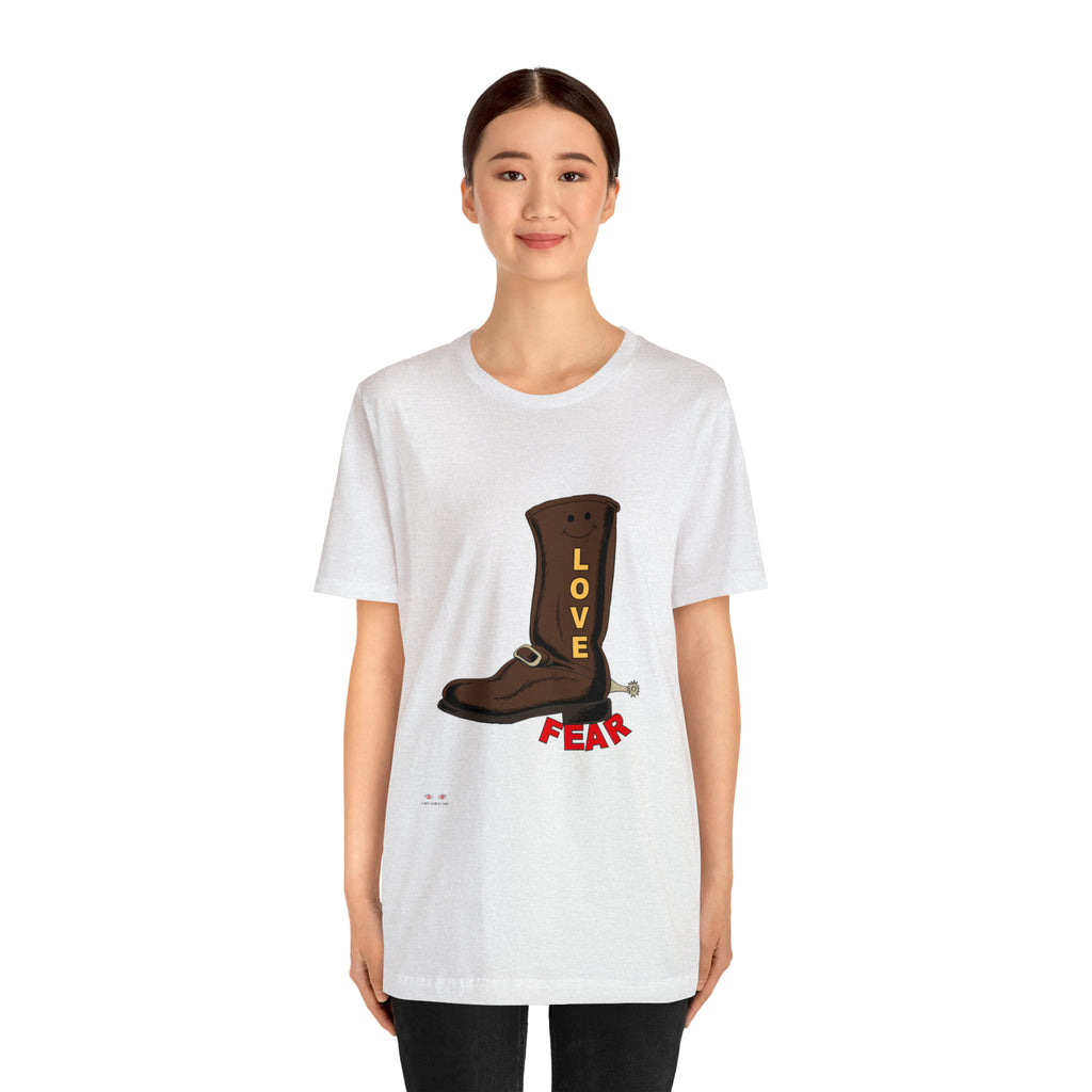 Unisex Jersey Short Sleeve Tee. Love Over Fear